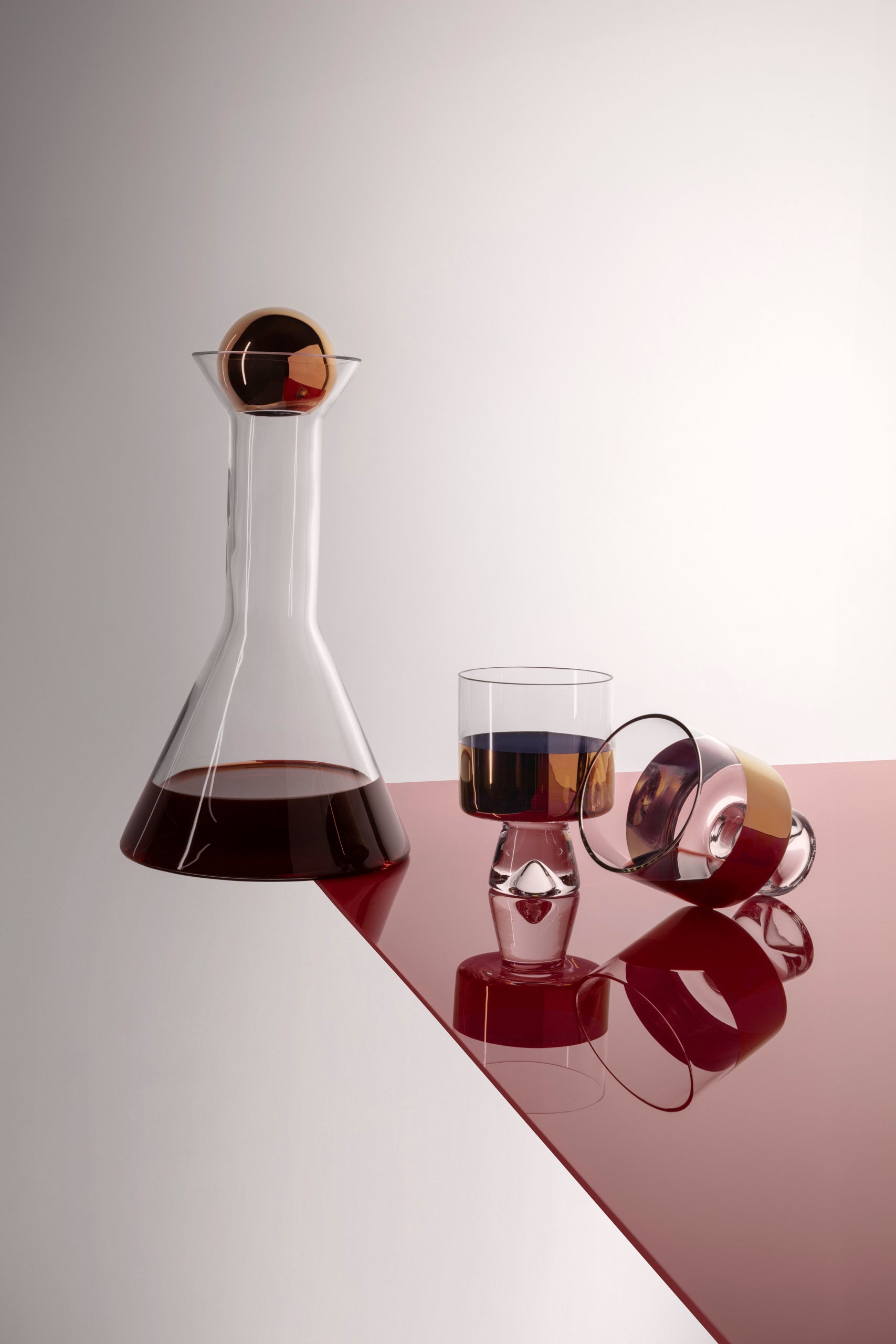 Glazen vaas TANK koperkleurig