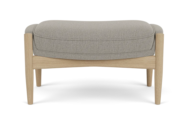 Grijze THE SEAL voetensteun met eikenhouten basis