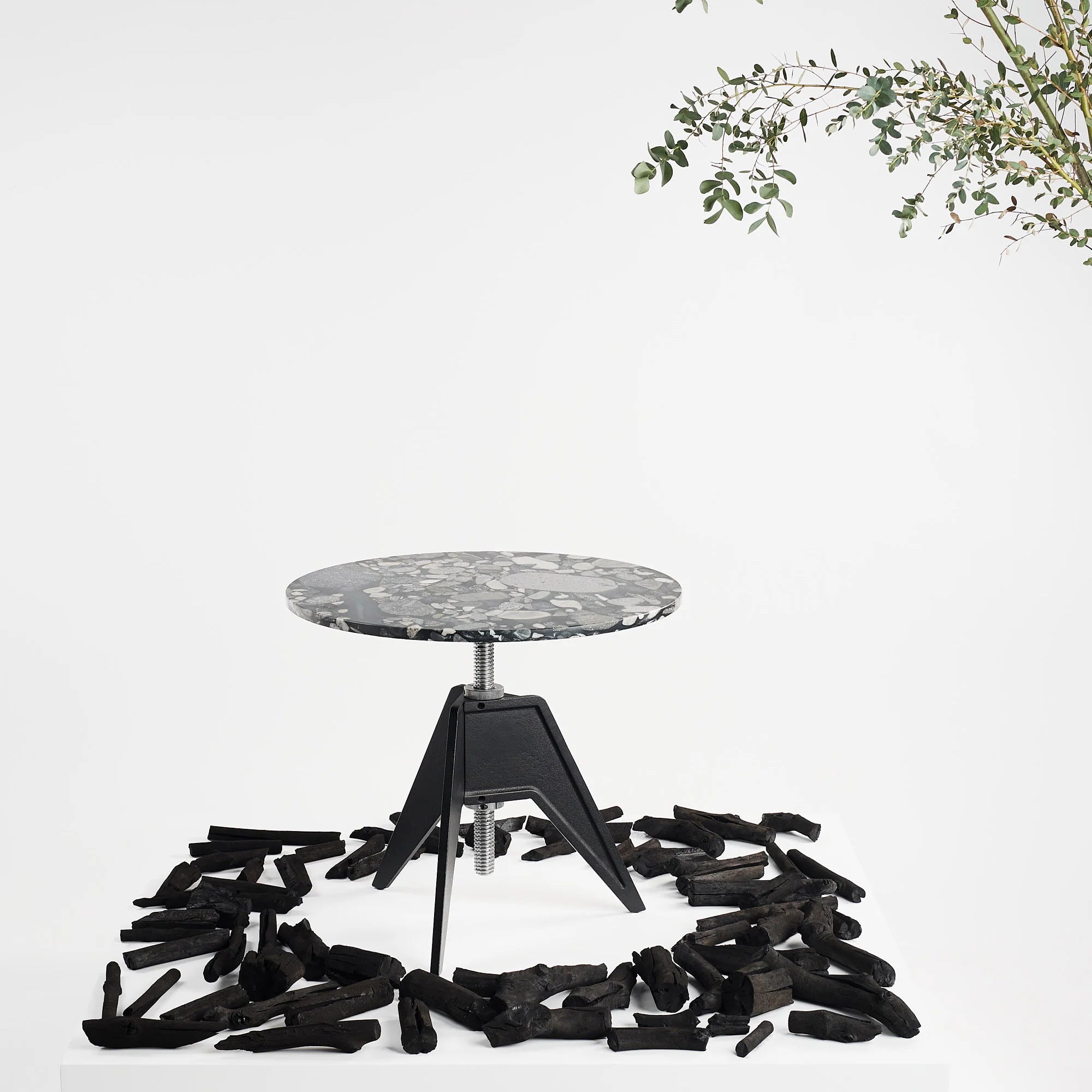 Bijzettafel SCREW stenen marmer