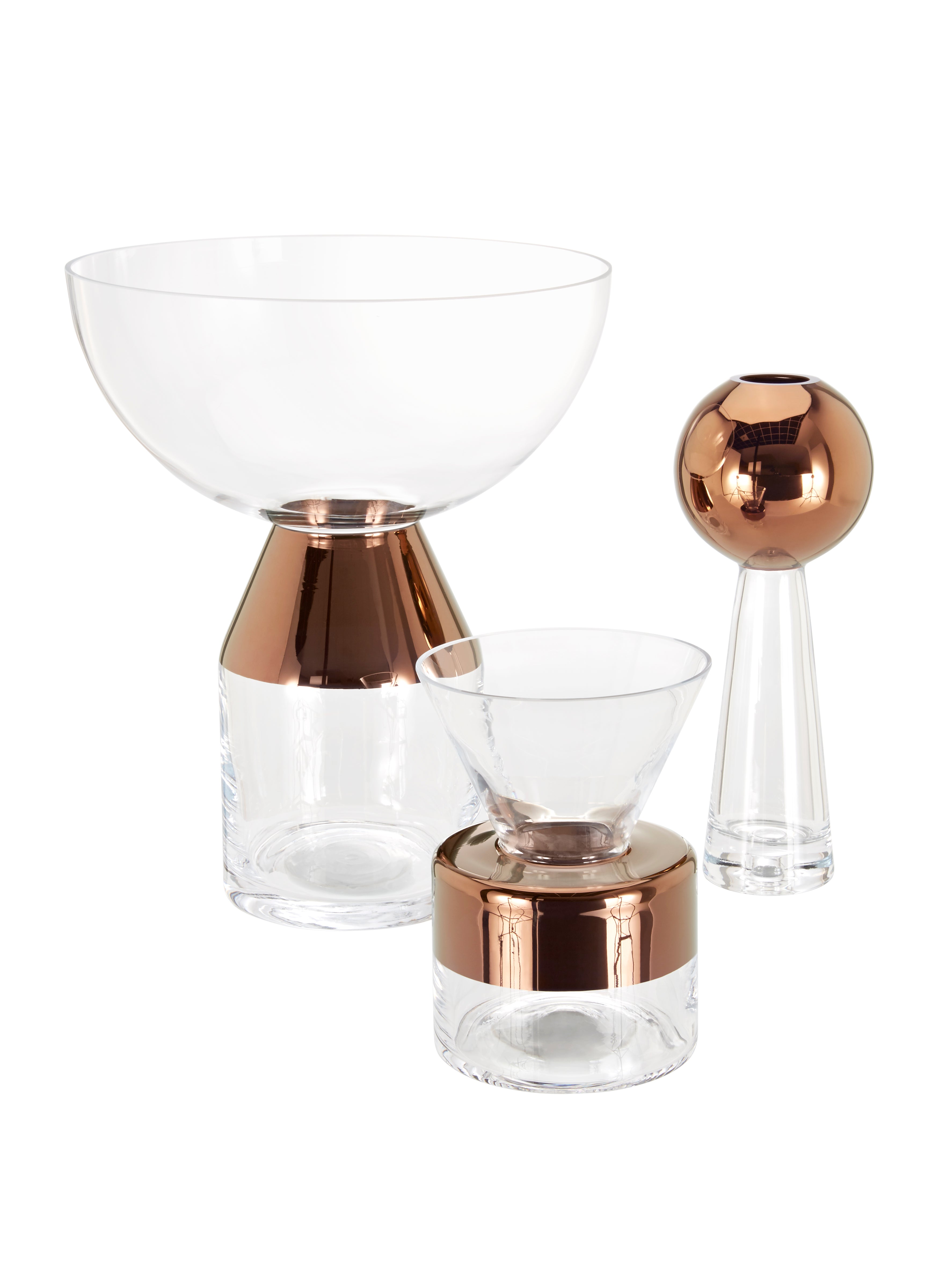 Glazen vaas TANK koperkleurig