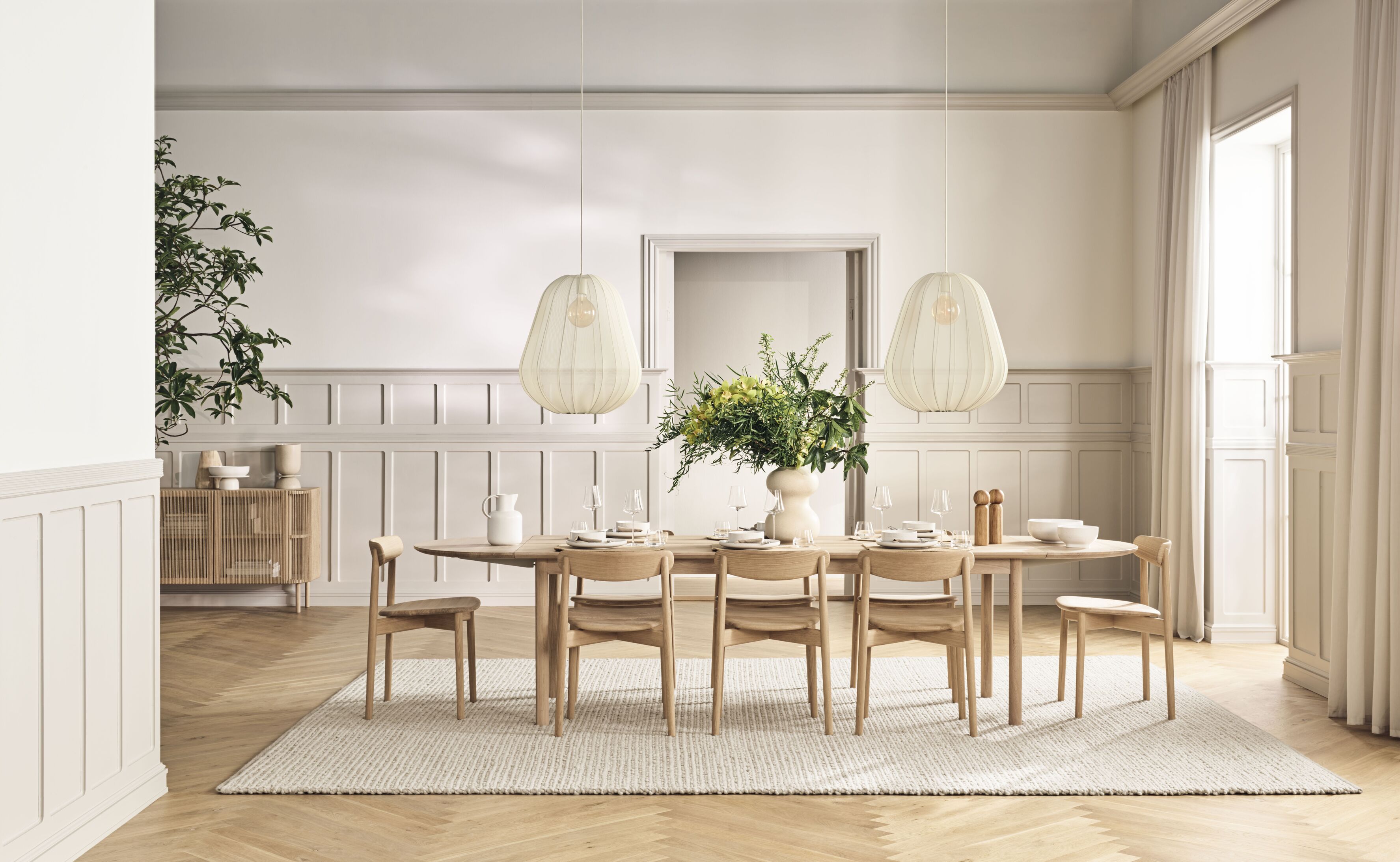 Tafel TRACK gebleekt eikenhout