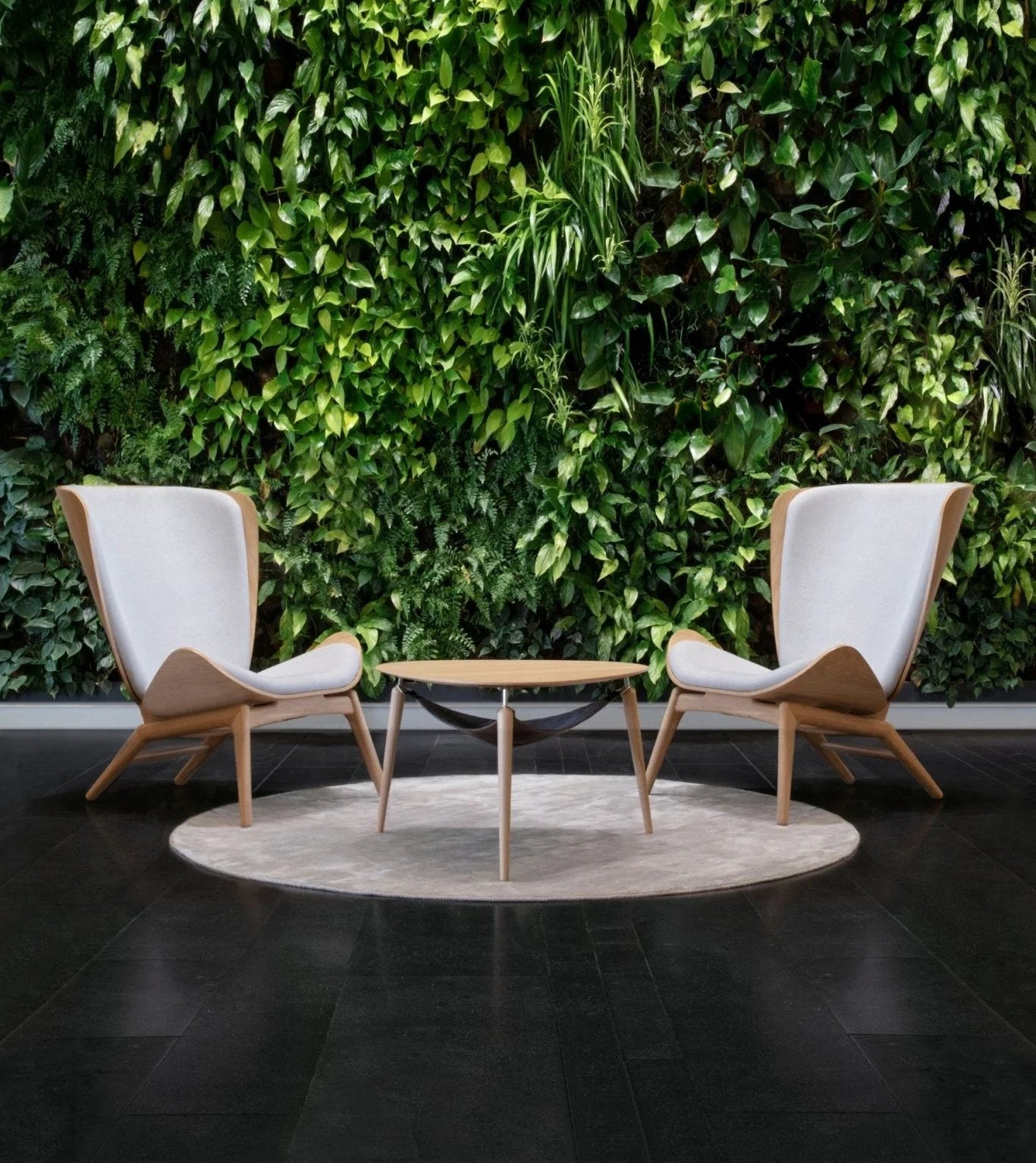 Hang Out salontafel eiken met zilveren steunen