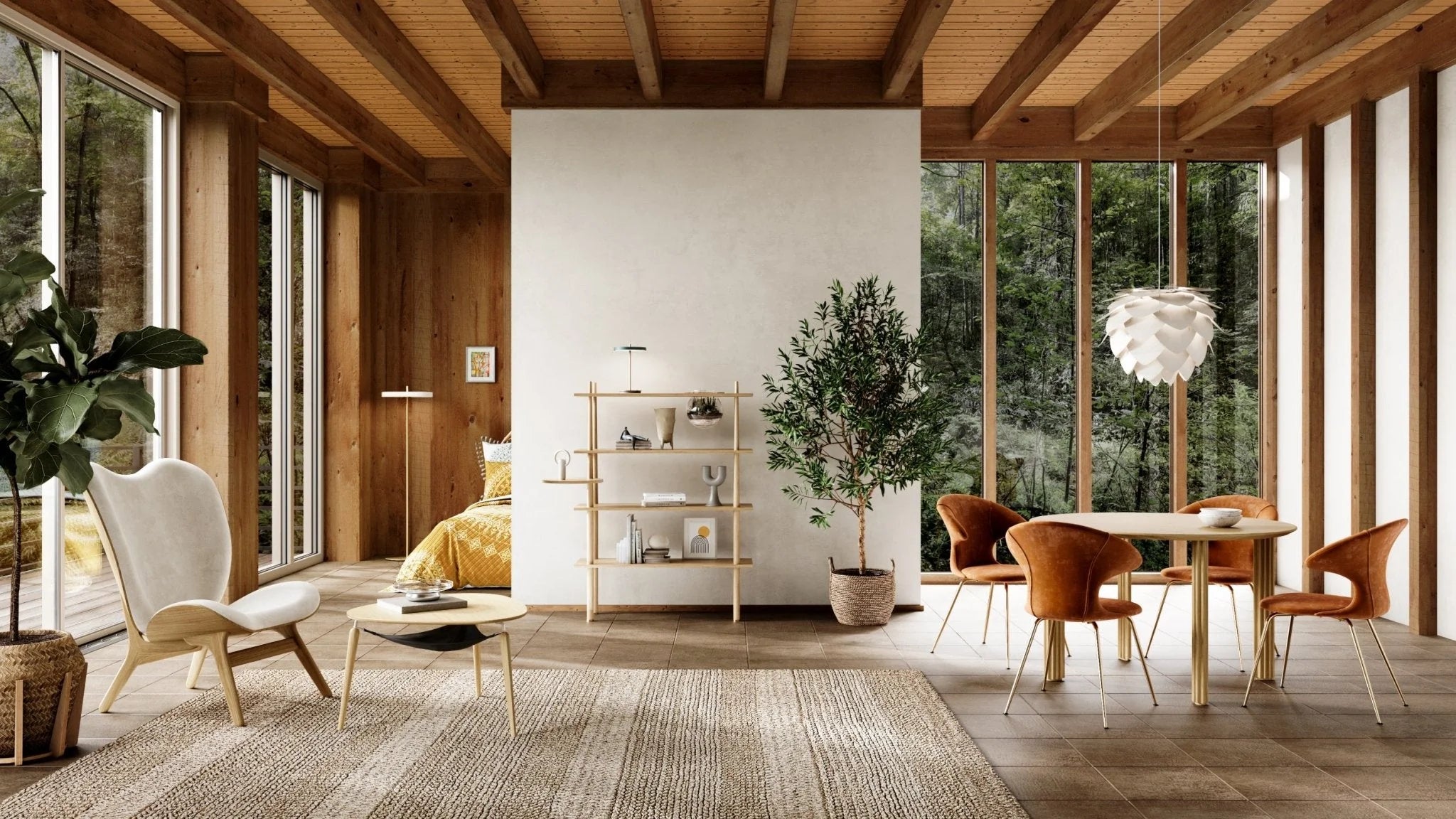 Hang Out salontafel eiken met zilveren steunen