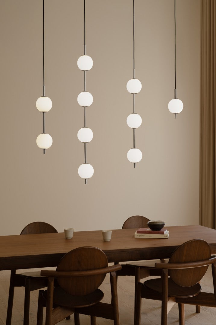 AUDREY white pendant lamp with silver insert