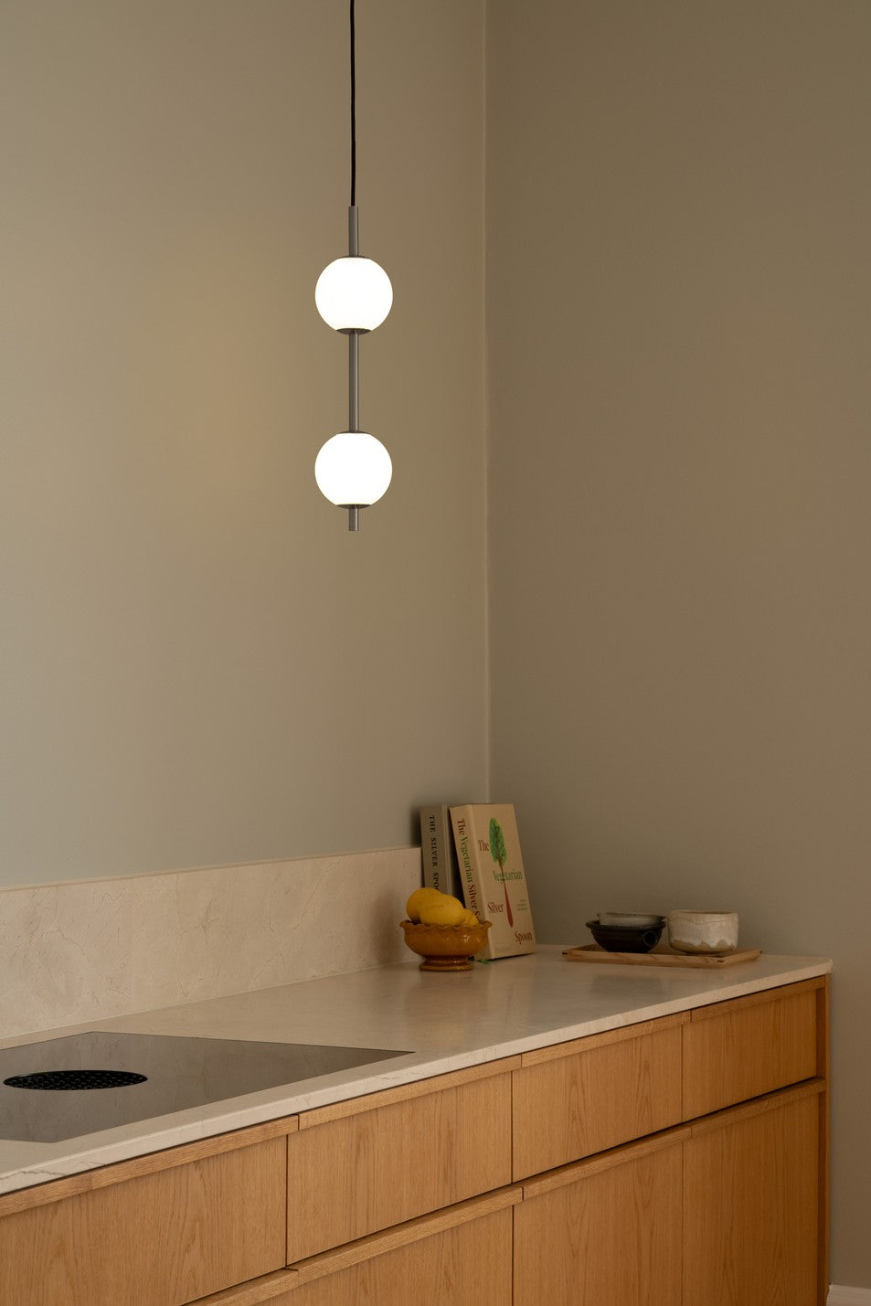 AUDREY white pendant lamp with silver insert
