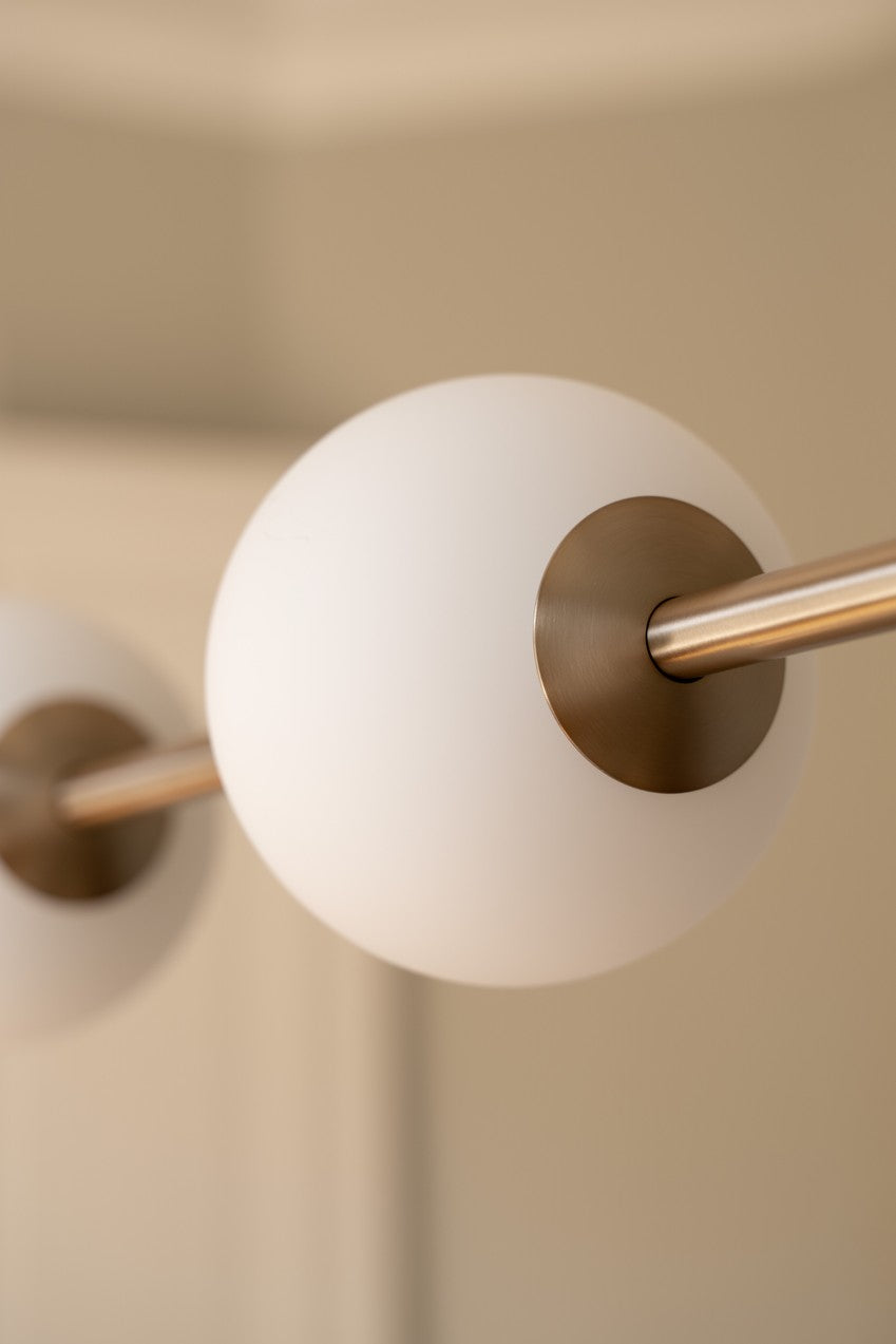 Pendelleuchte AUDREY LINEAR weiß mit goldener Einlage