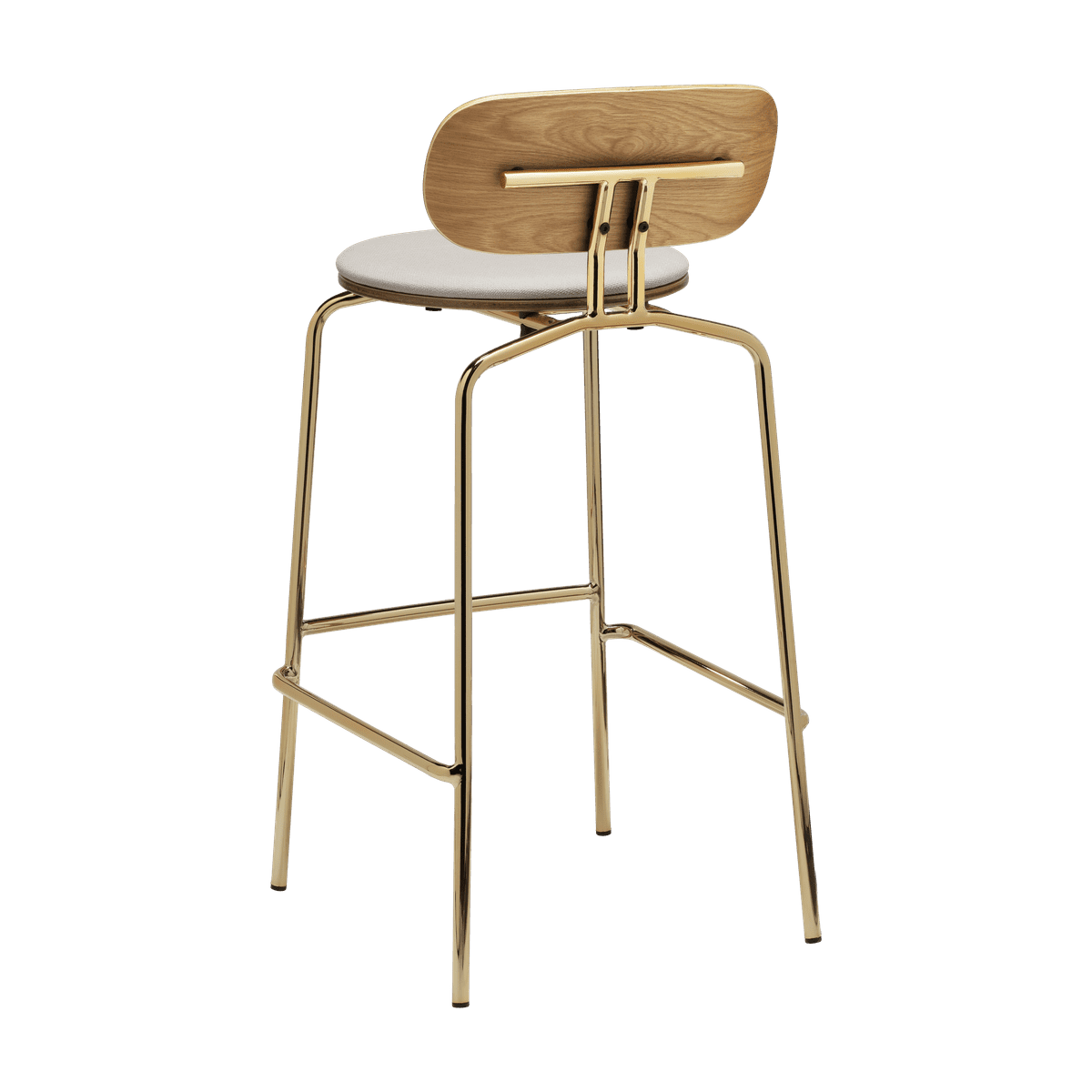 Hocker Neugieriger Babyblau mit einer goldenen Basis