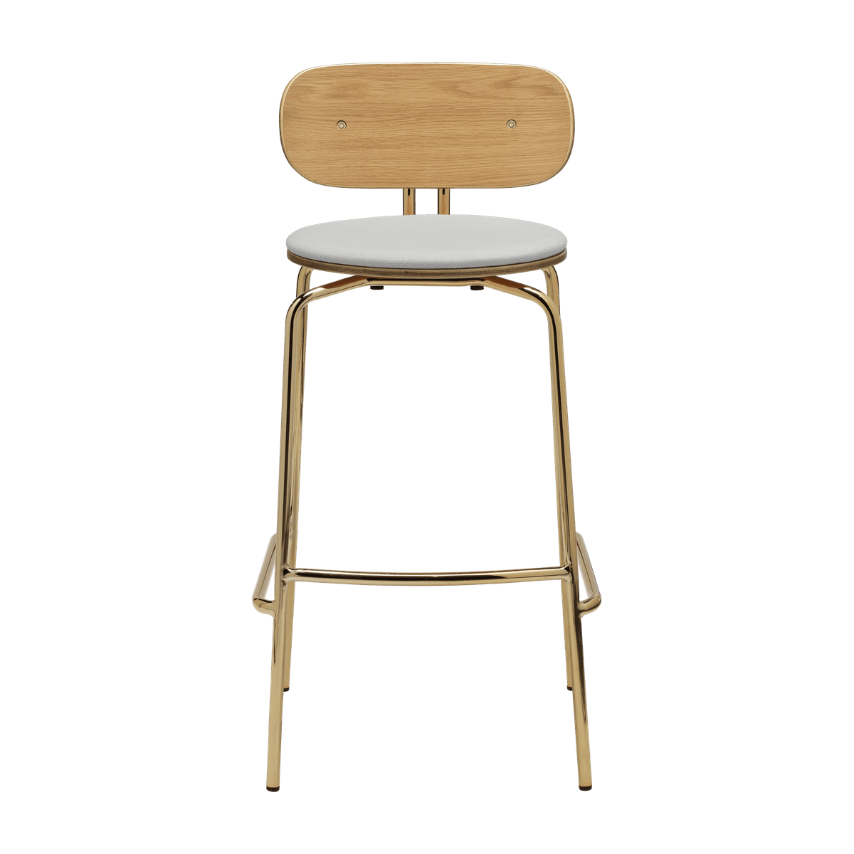 Hocker Neugieriger Babyblau mit einer goldenen Basis