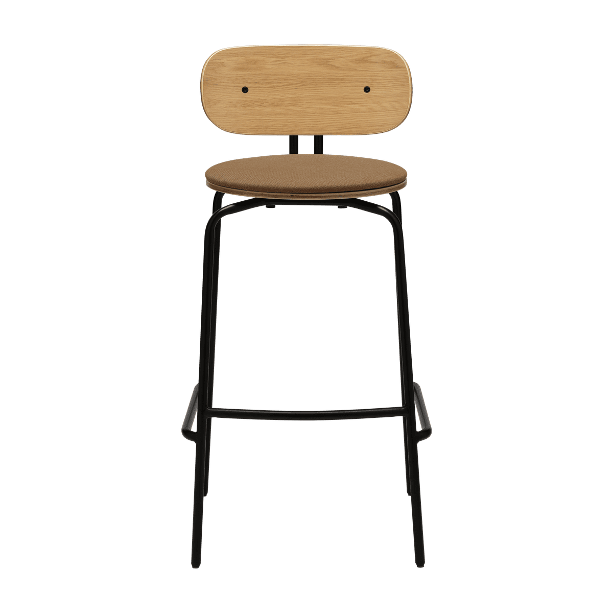 Hocker Curious Oak Veneer with a black base