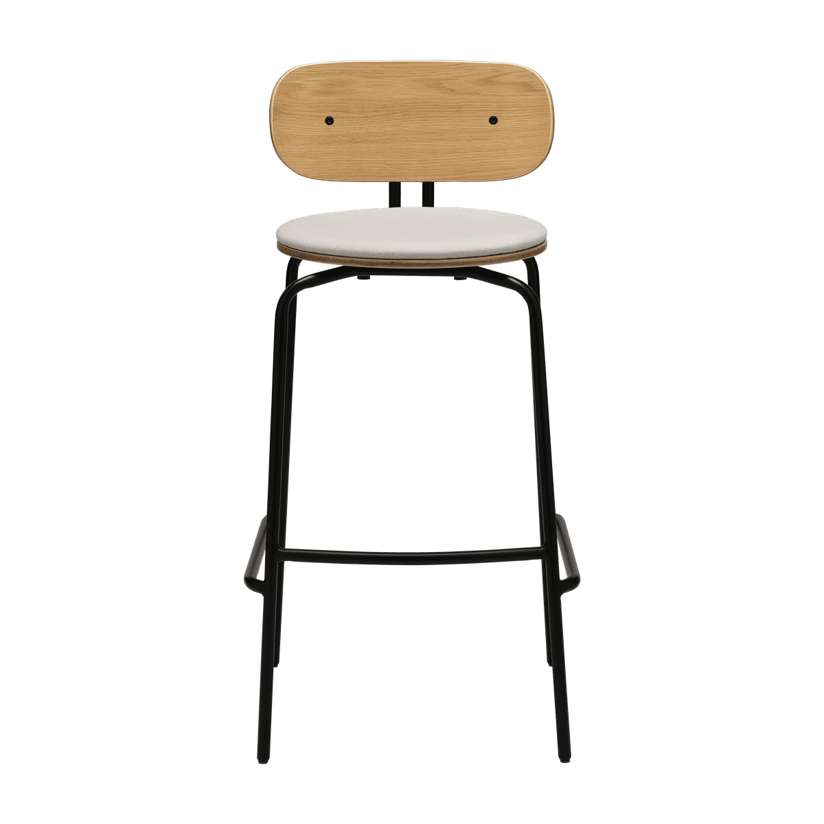 Hocker CURIOUS beige met zwarte basis