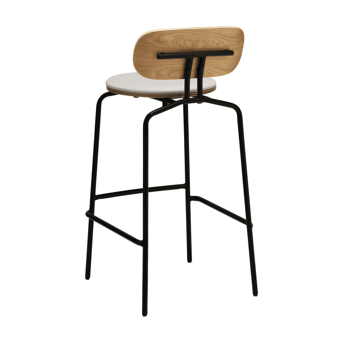 Hocker CURIOUS beige met zwarte basis