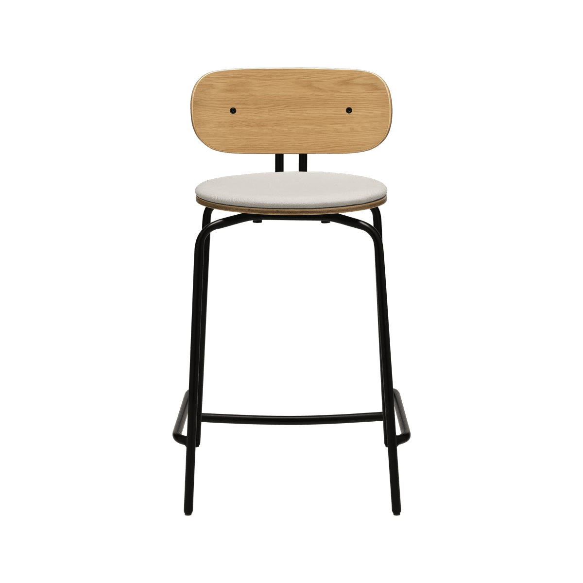 Hocker CURIOUS beige met zwarte basis