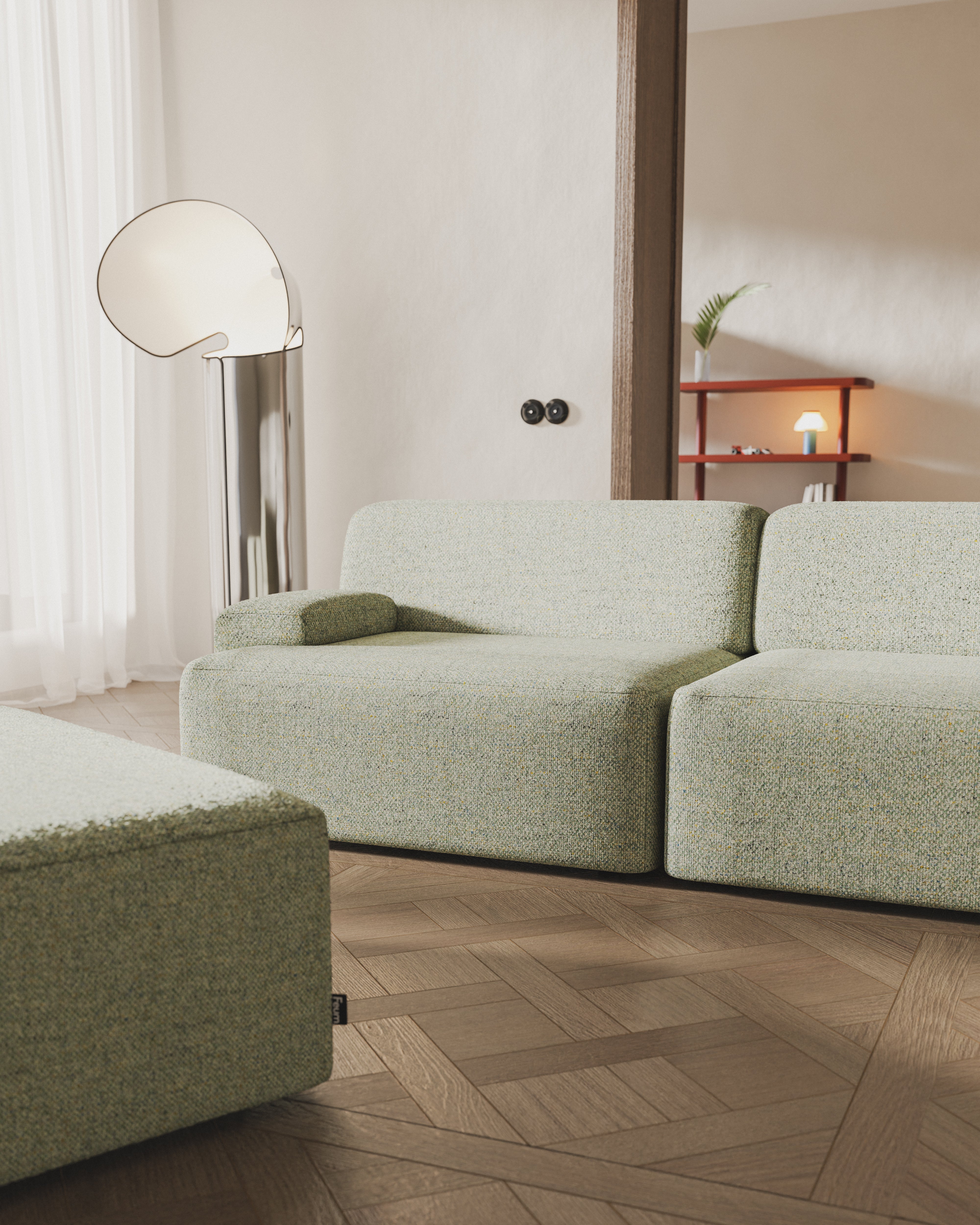 Modular 3-Seater Sofa UMI Light Green