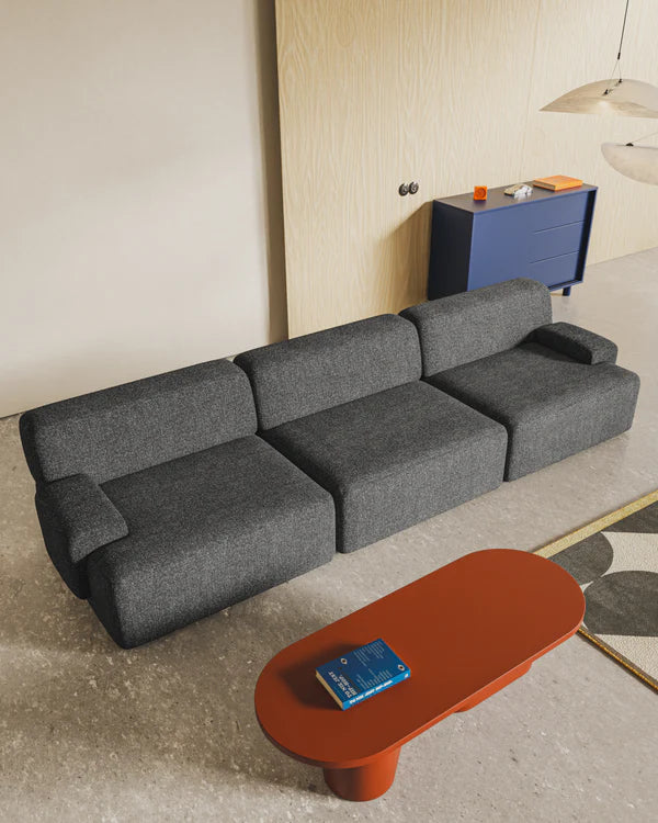 Modulares Sofa UMI - rechte Element in steinfarbenem Schwarz