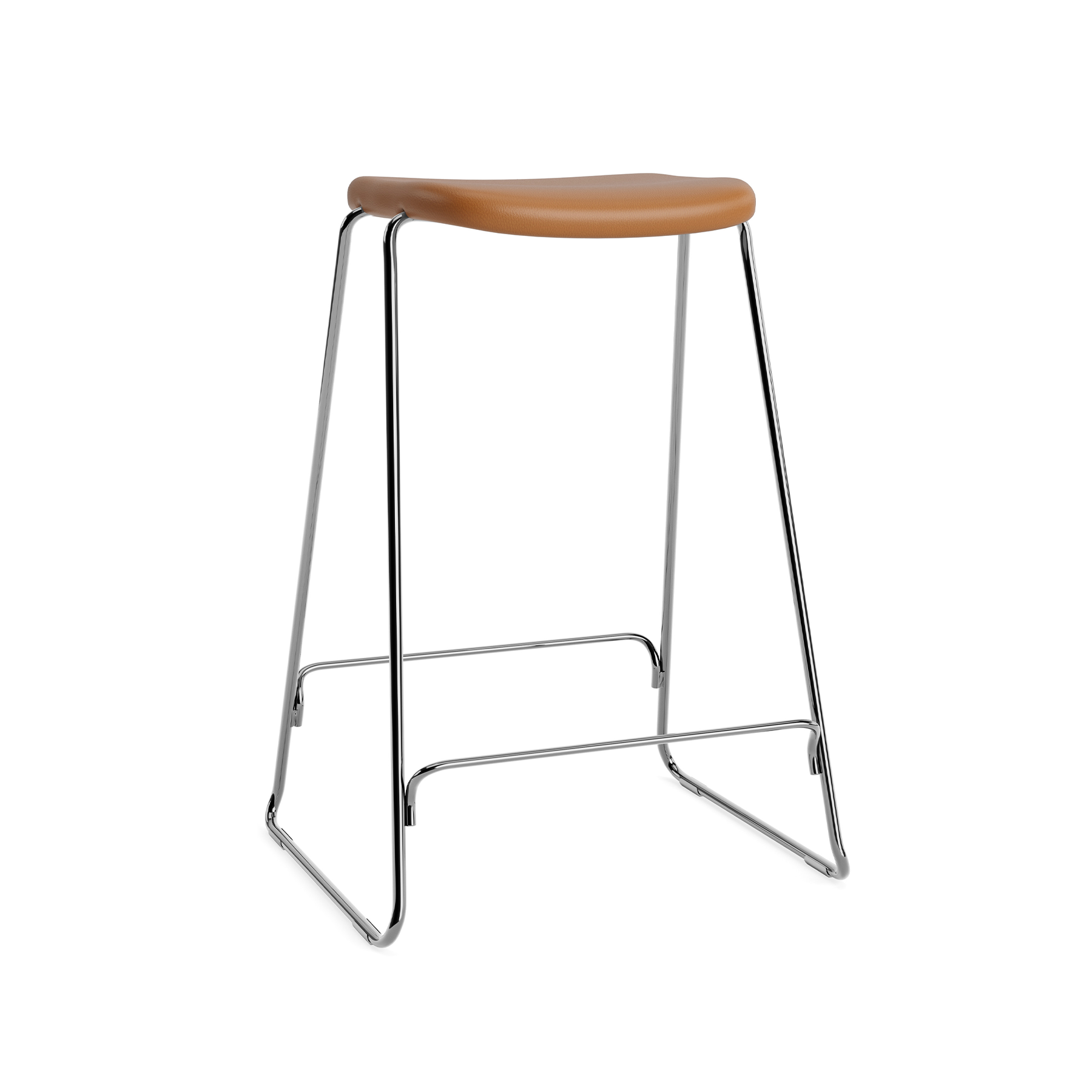 Gestoffeerde barstoel JUST met verchroomde basis