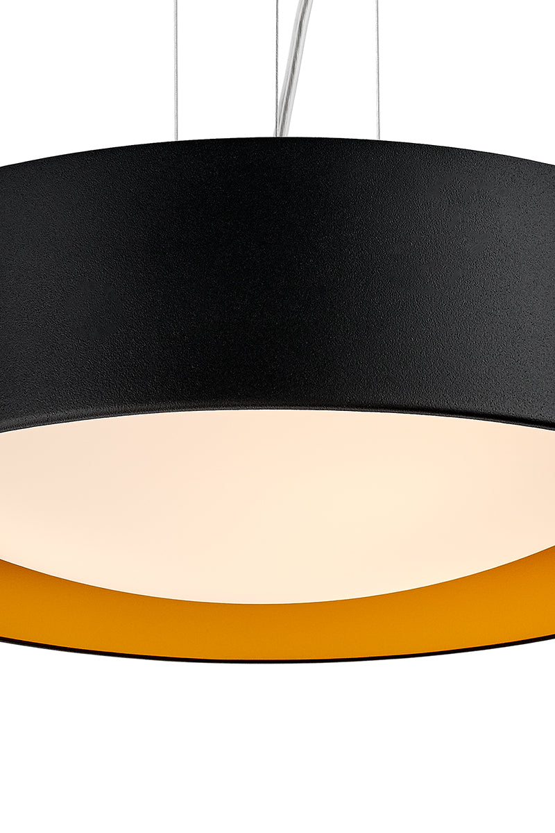 VERO pendant lamp black with a gold interior