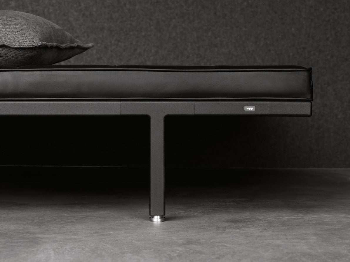 Ligbed 461 zwarte leer