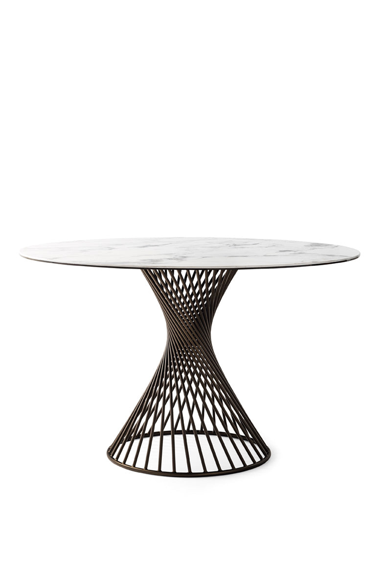 Round Table VORTEX white top with brown base
