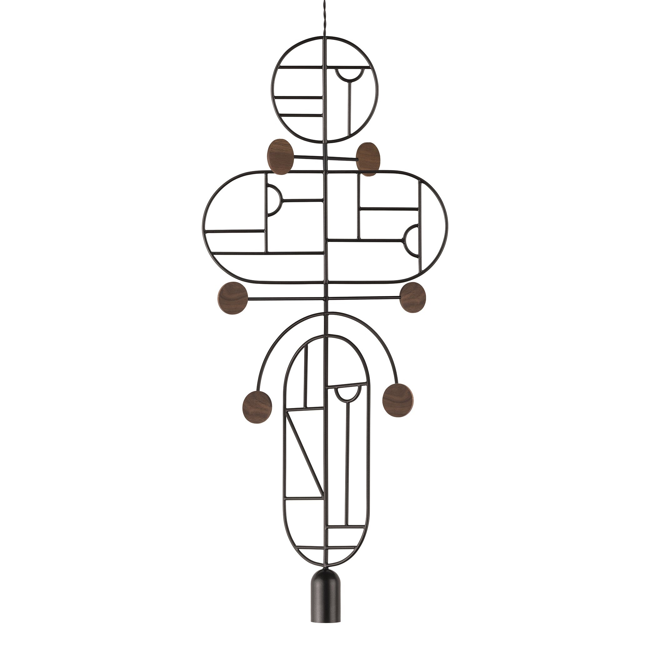 Hanglamp WOODEN DOTS WDS19 grafiet met notenhout