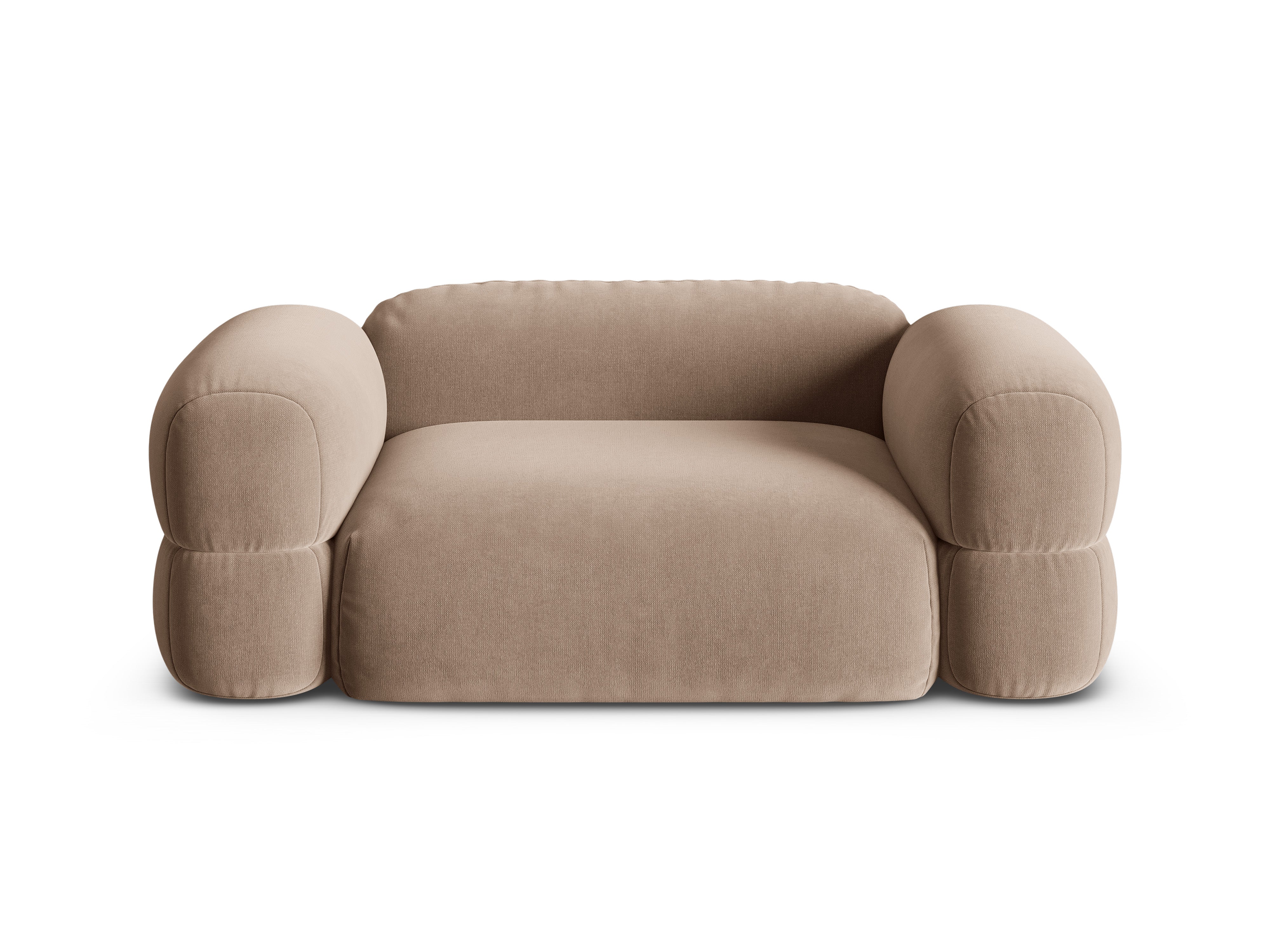 Sofa aus Samt 2-sitzig ROGER dunkelbeige