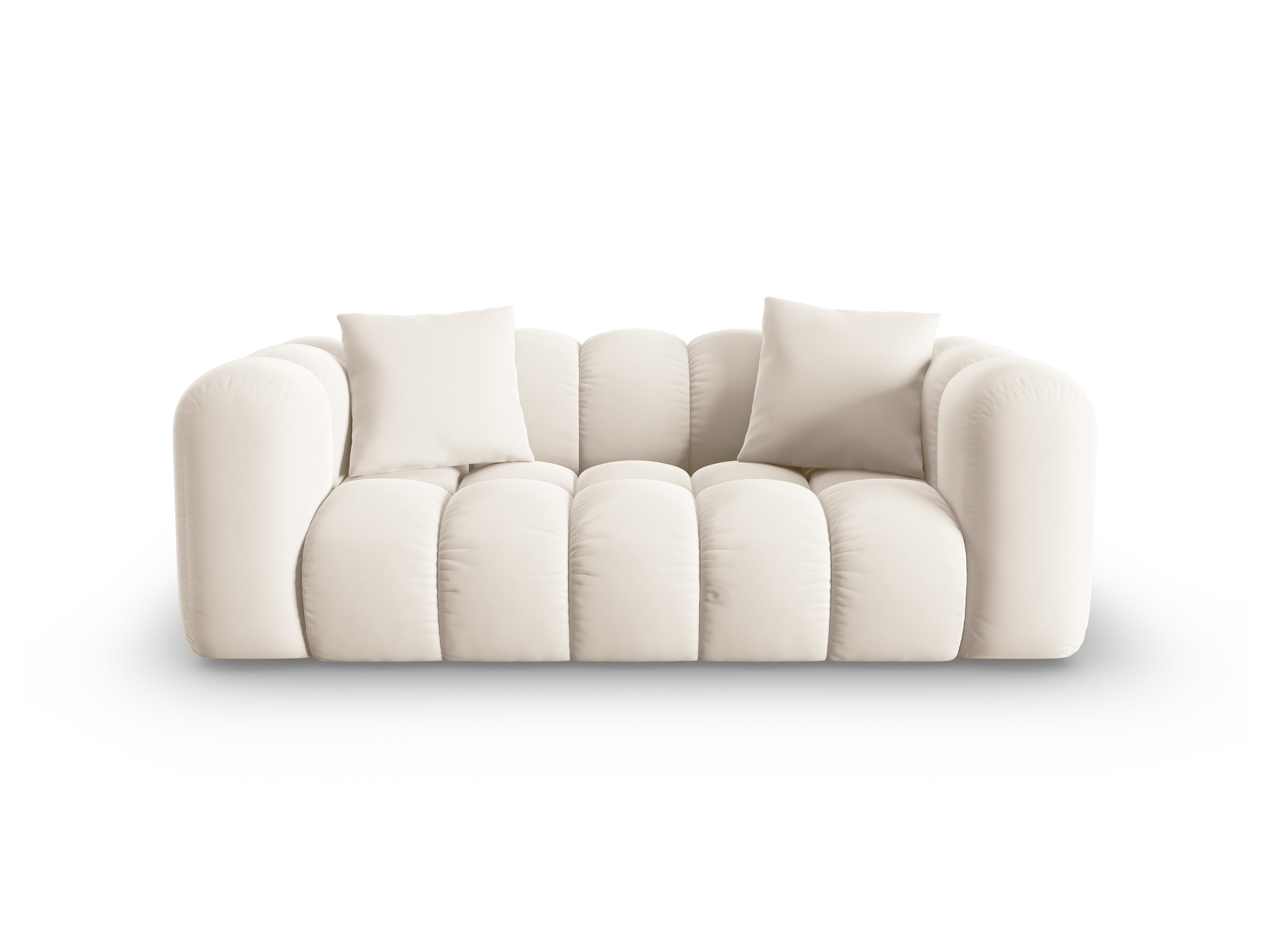 Sofa van fluweel voor 2 personen HALLEY lichtbeige