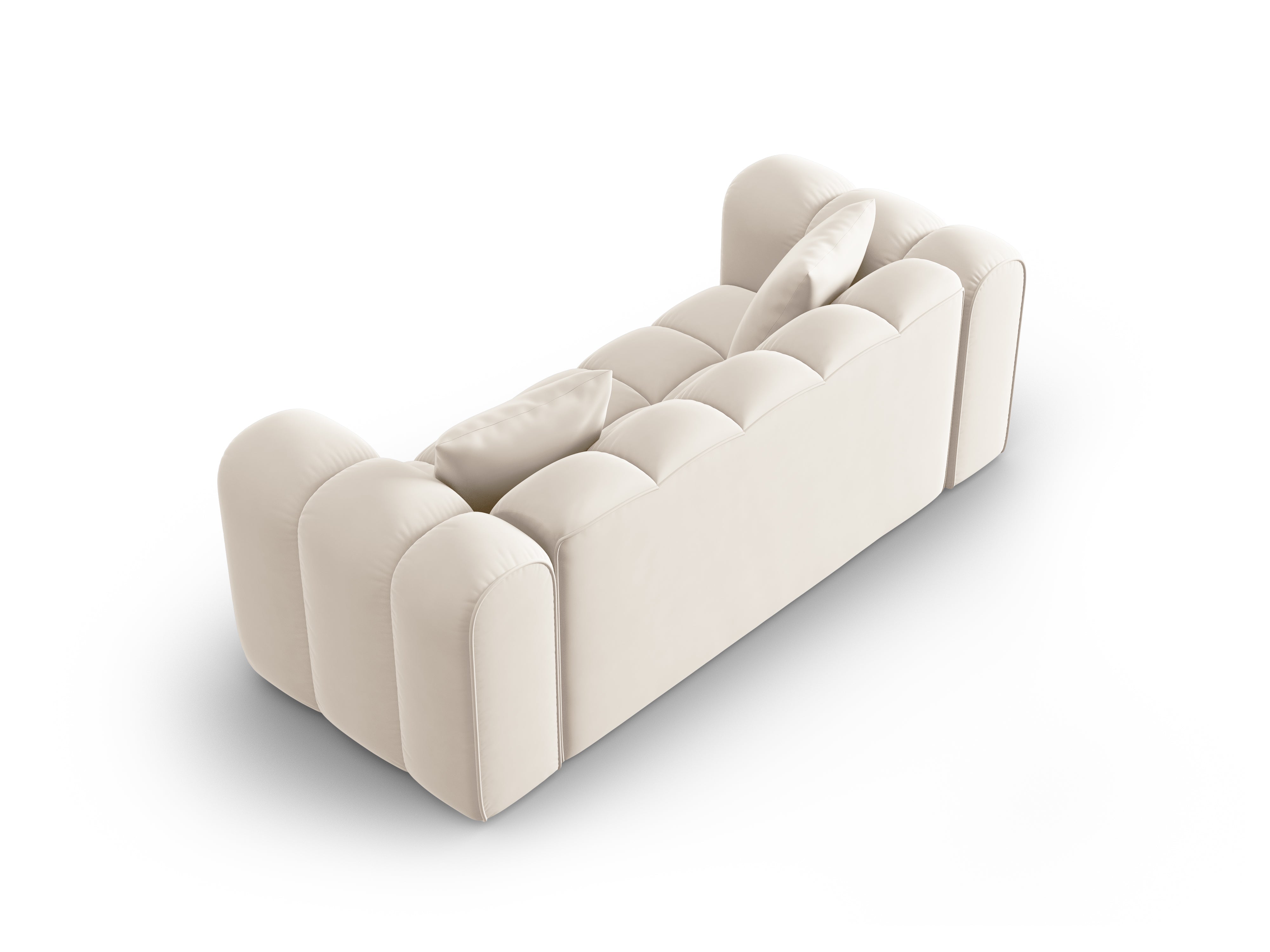 Sofa van fluweel voor 2 personen HALLEY lichtbeige