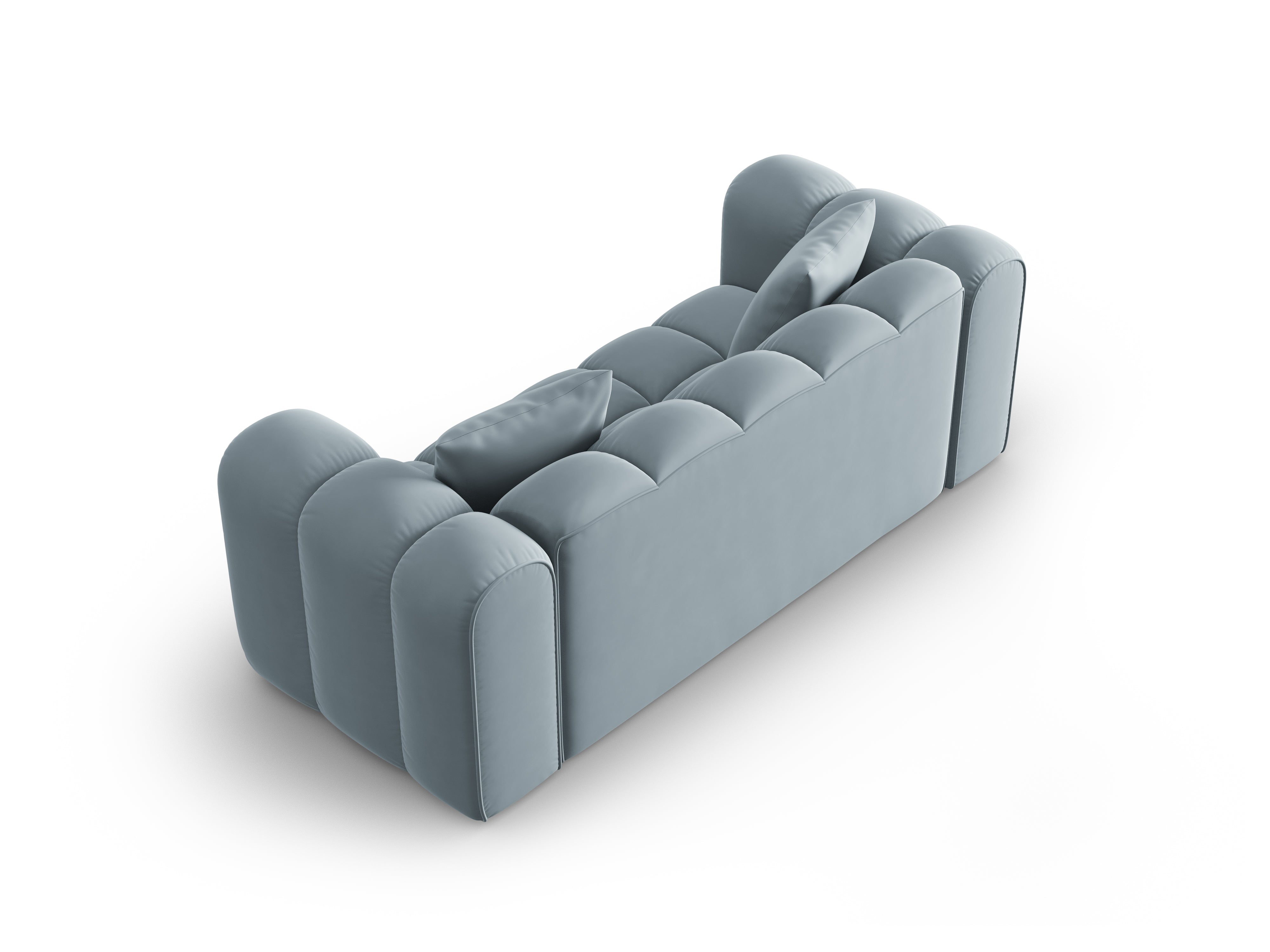 2-person velvet sofa, light blue Halley