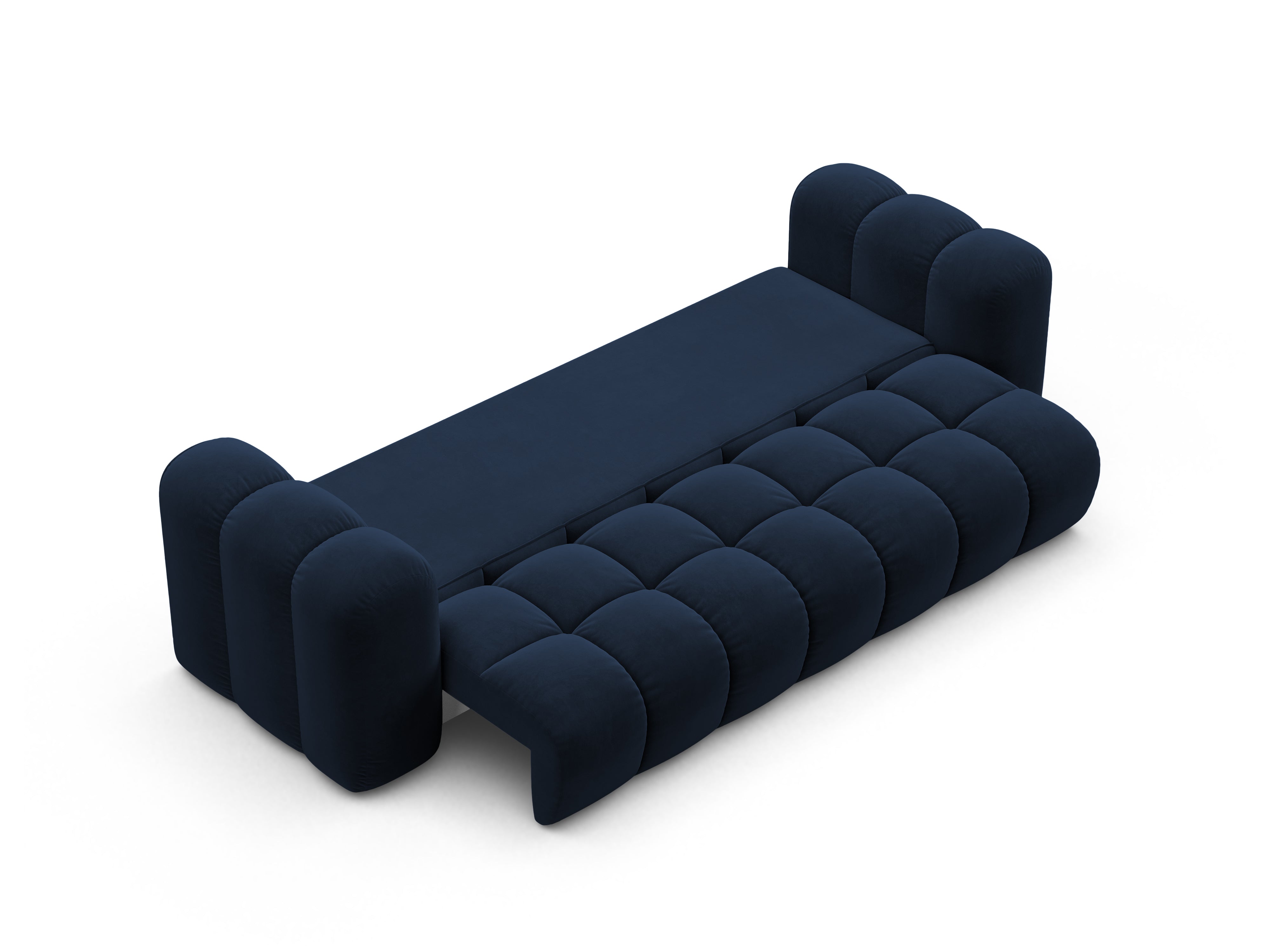 Sofa van fluweel met slaapfunctie ASTRO koninklijk blauw