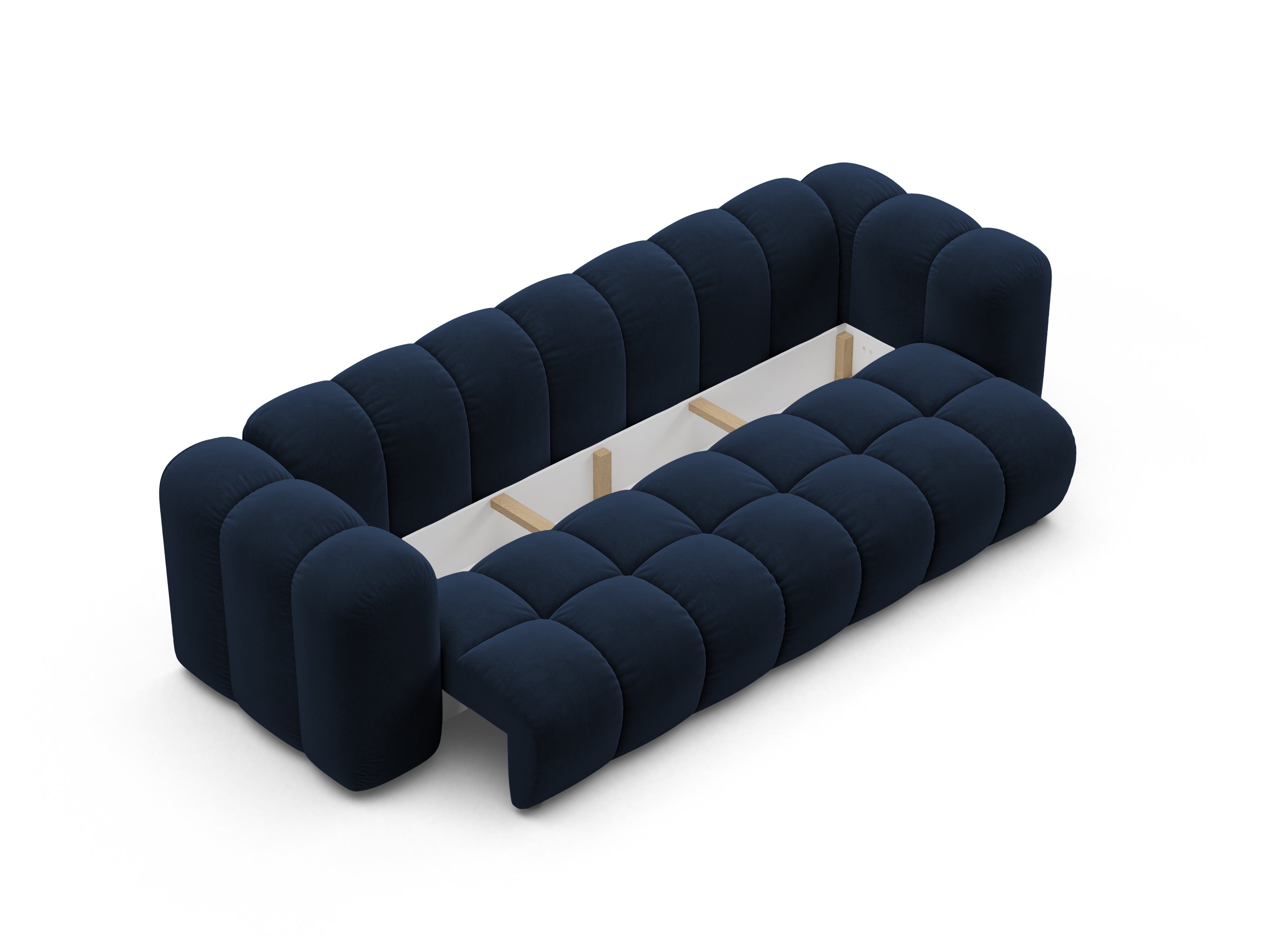 Sofa van fluweel met slaapfunctie ASTRO koninklijk blauw