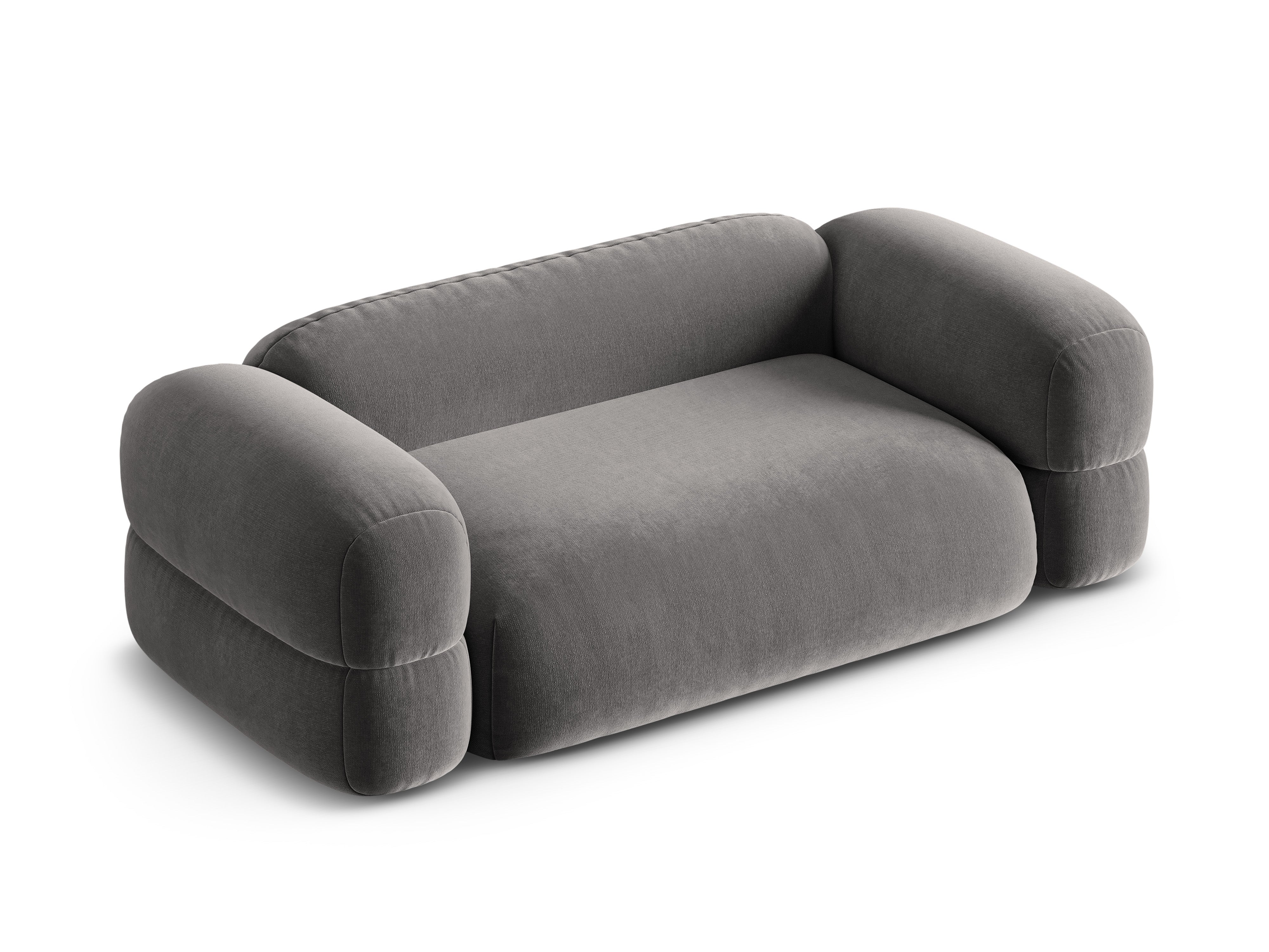 Velvet 3-Seater Sofa ROGER Gray