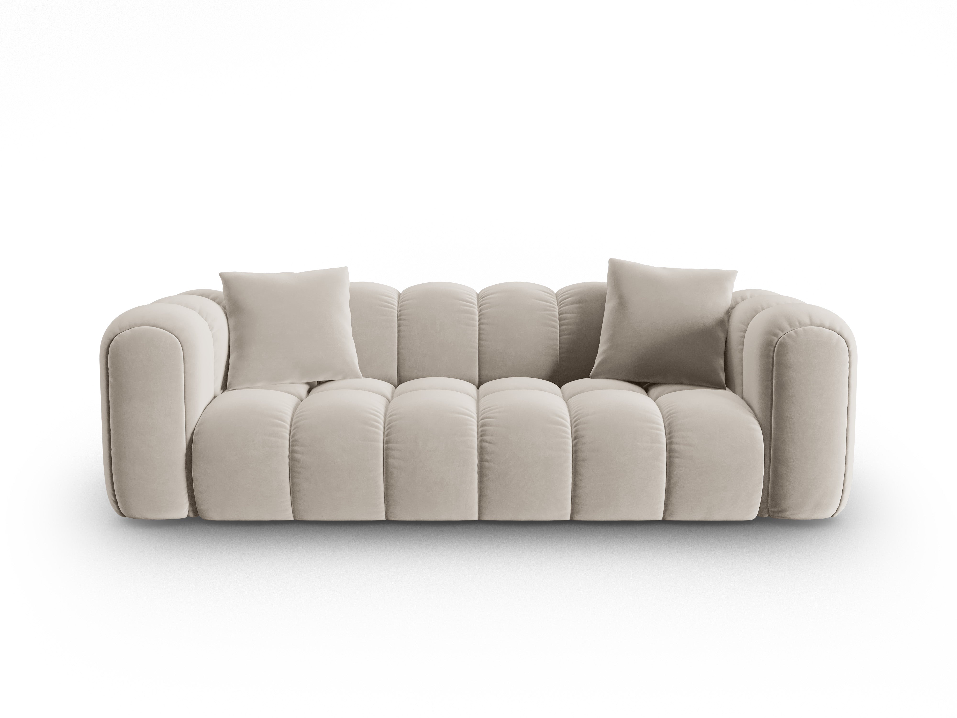 Sofa aus Samt für 4 Personen ASTRO ecru