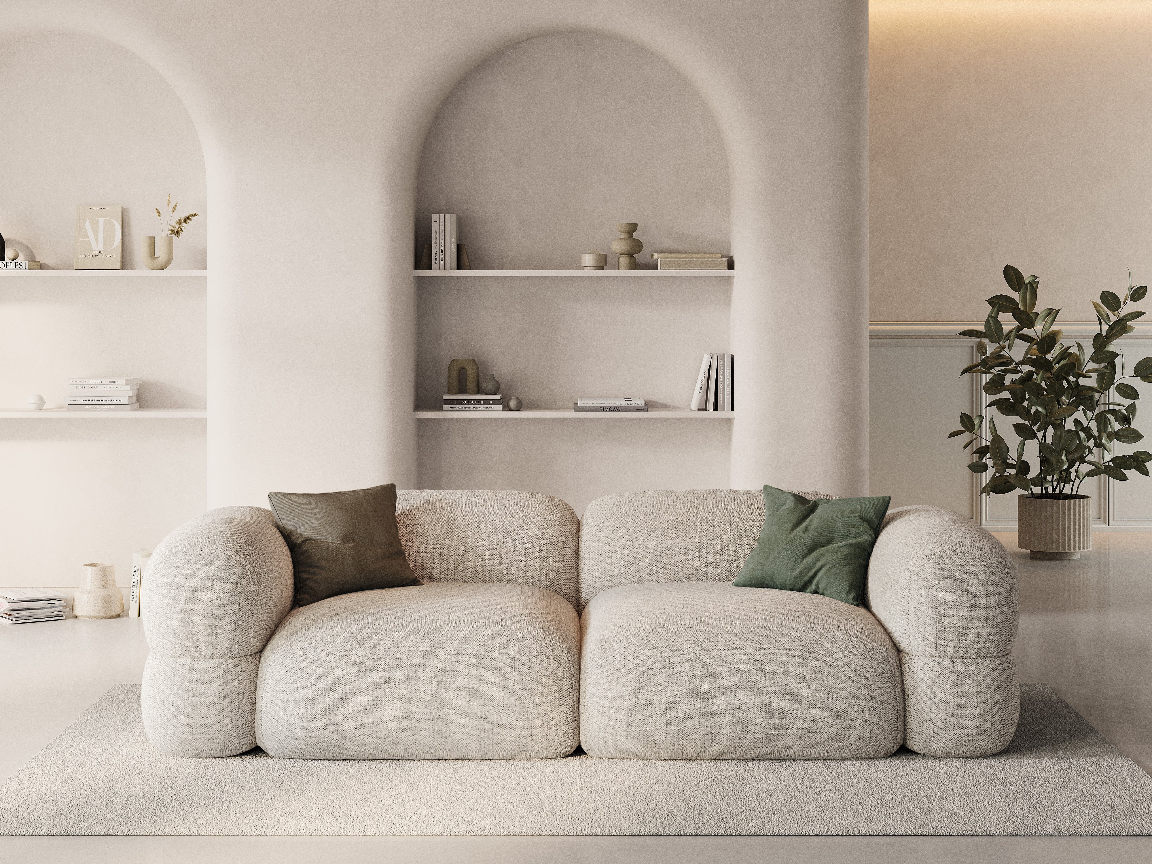 Sofa 4-sitzig ROGER beige Chenille