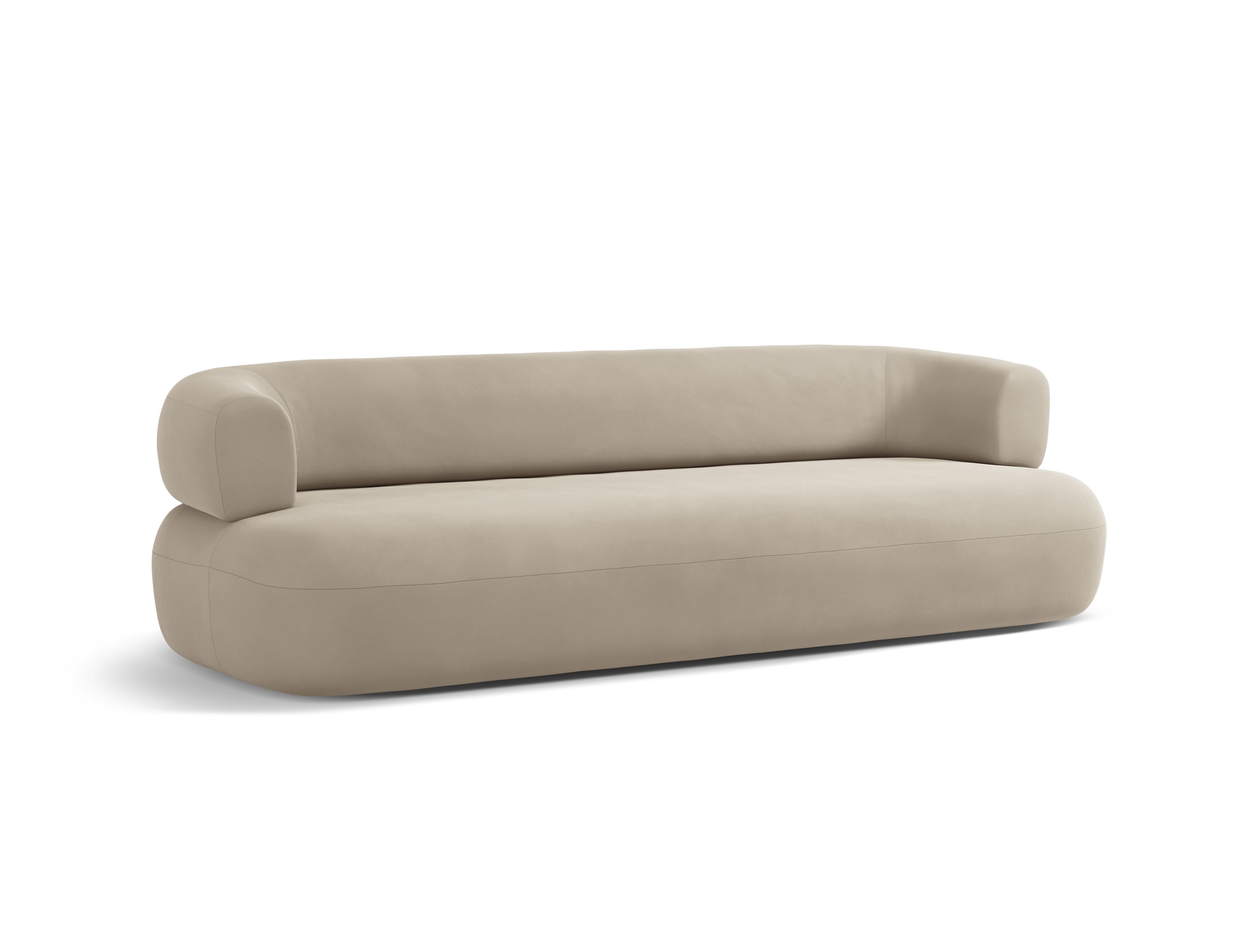 Beige 4-persoons fluwelen bank ALDRIN