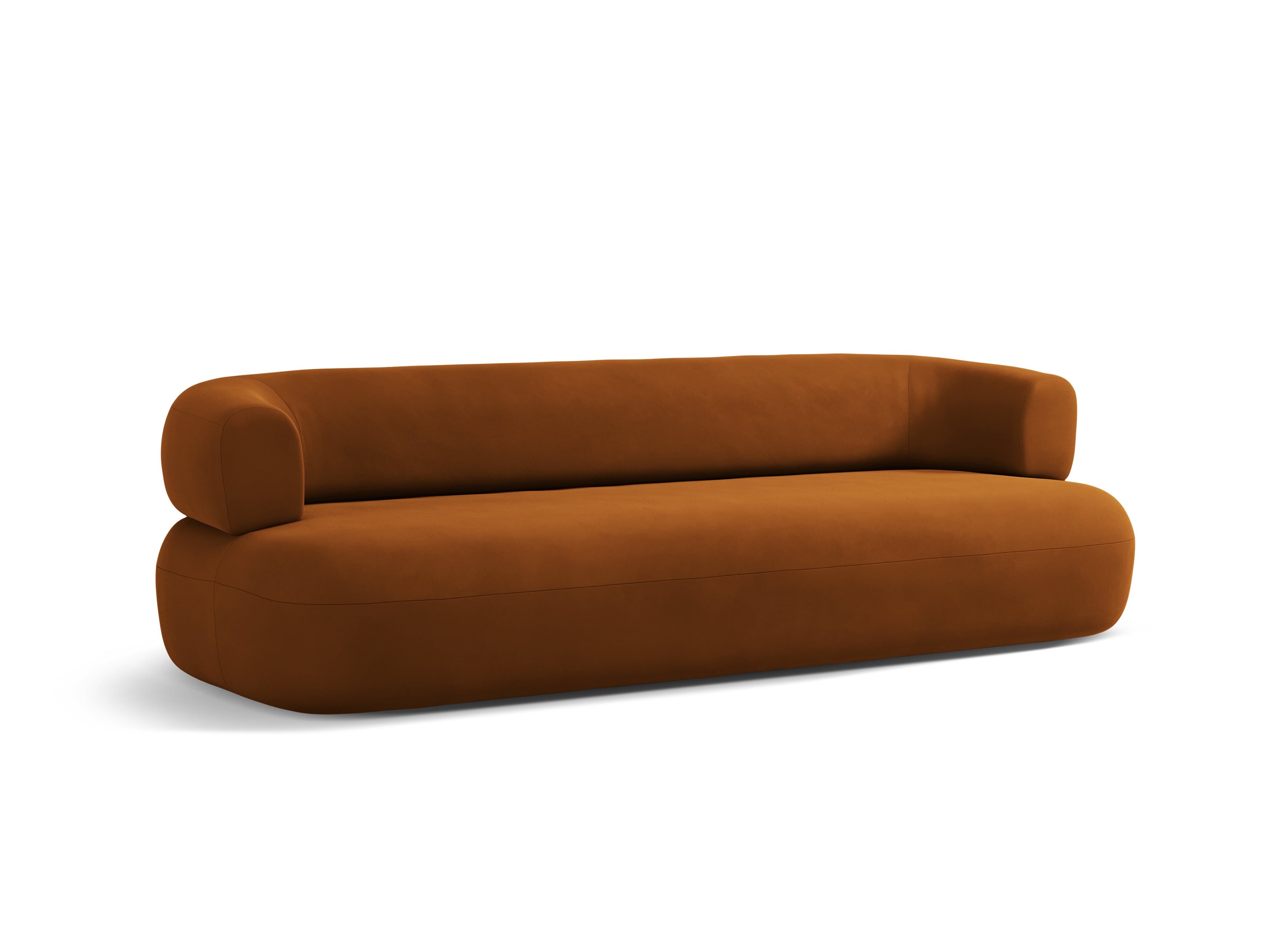 Sofa van 4 personen ALDRIN in baksteenkleurig fluweel