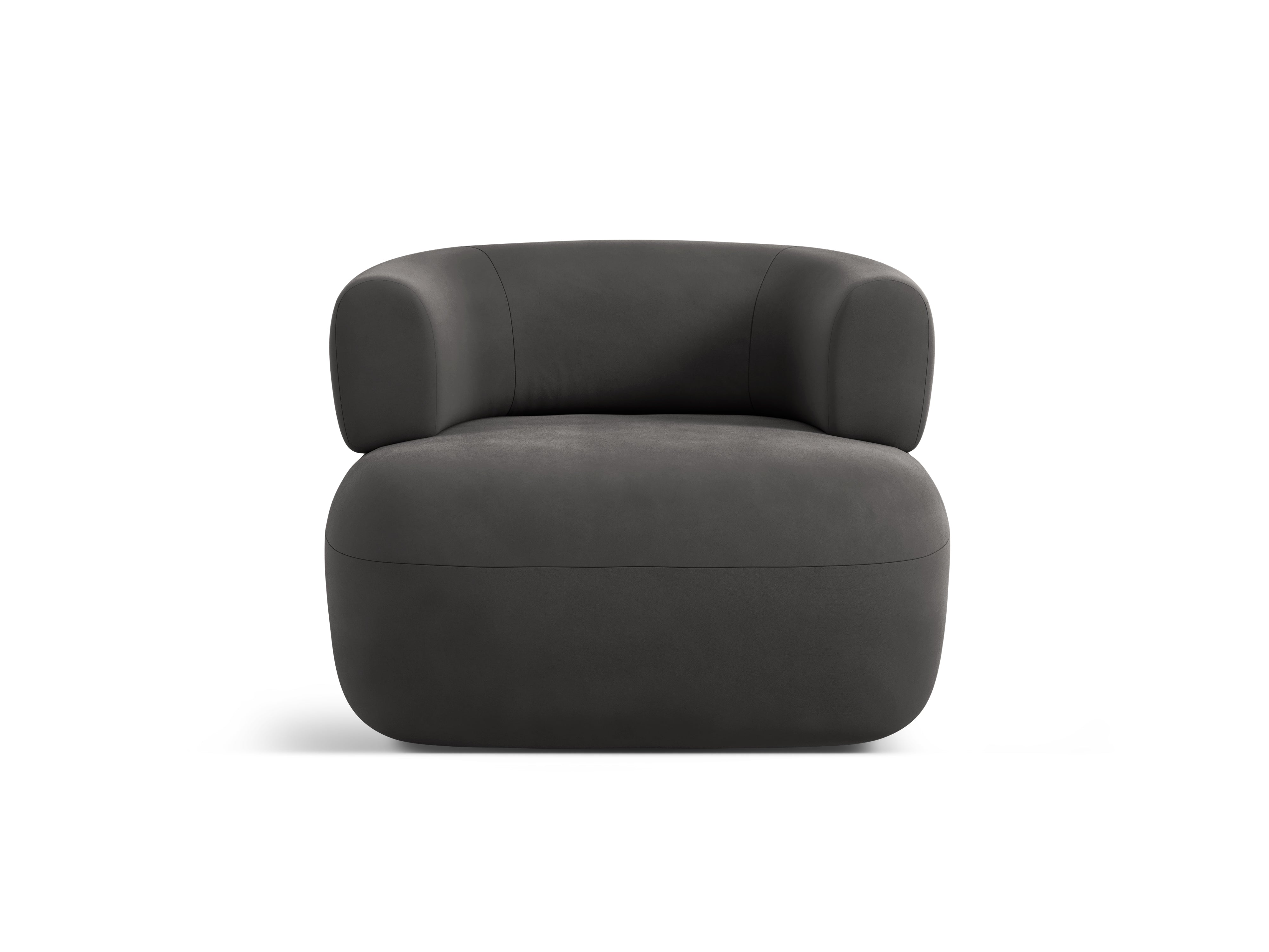 Velours fauteuil ALDRIN donkergrijs