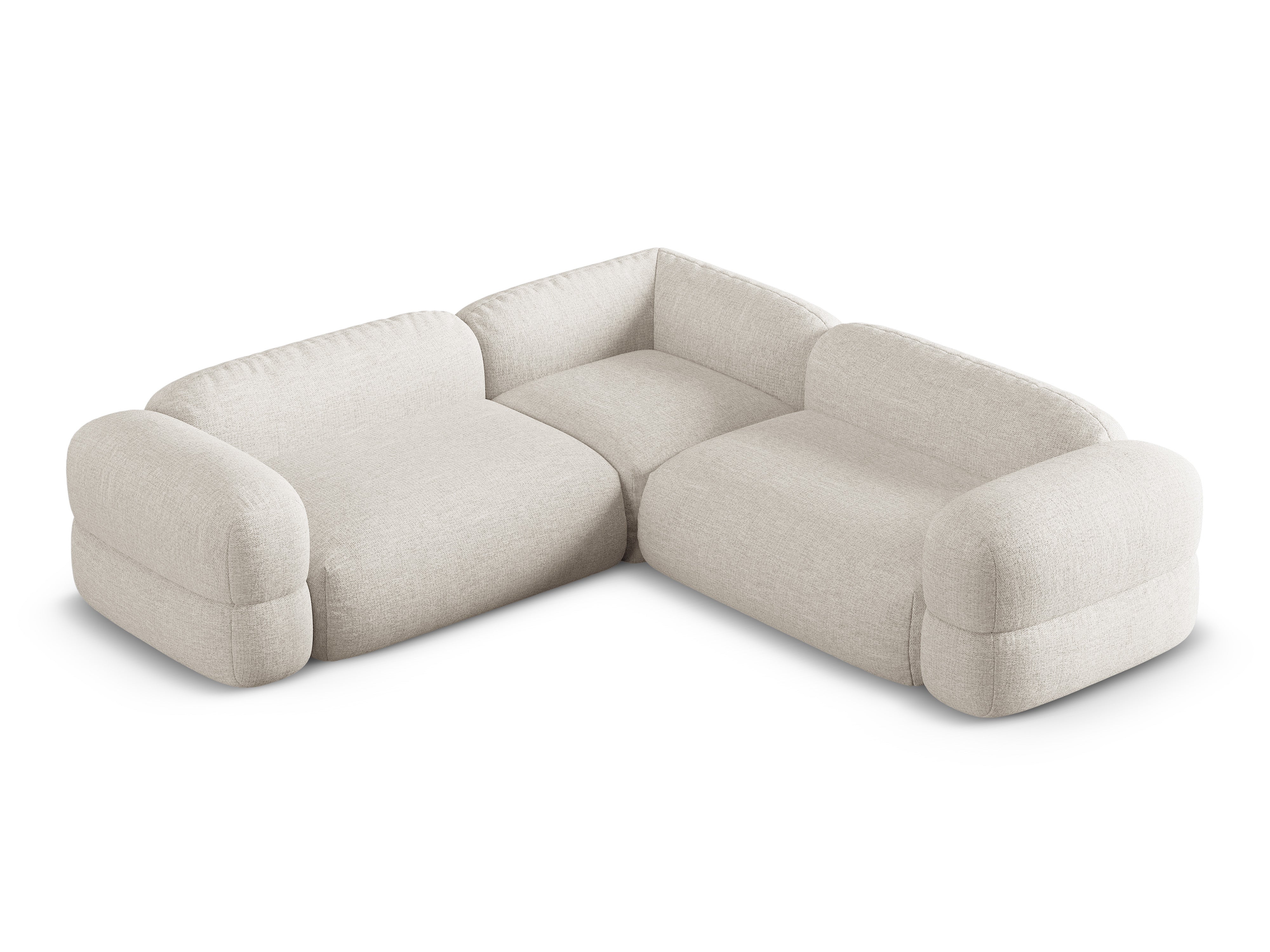 Symmetrische hoekbank ROGER beige chenille