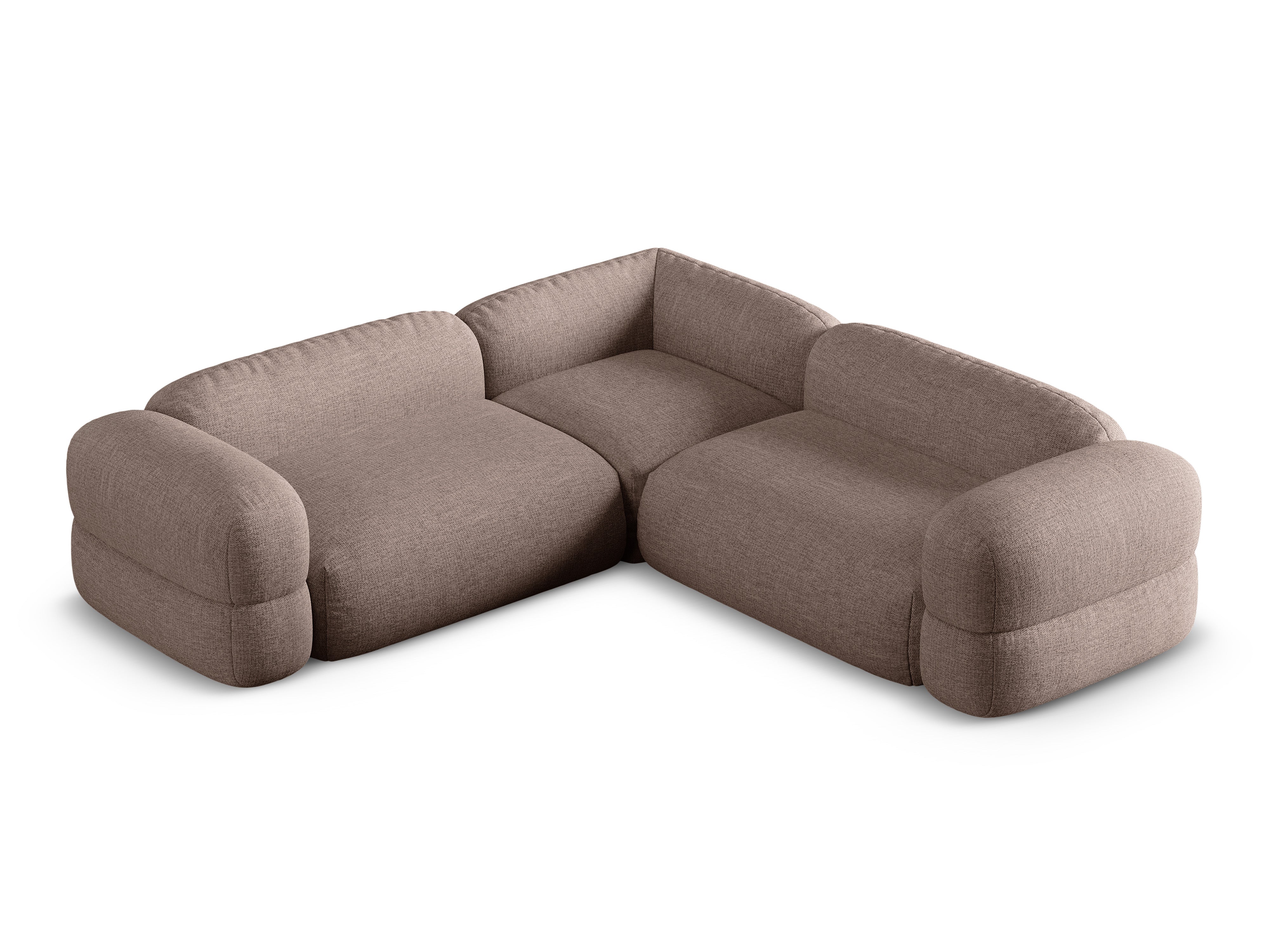 Symmetrische hoekbank ROGER cappuccino szenil