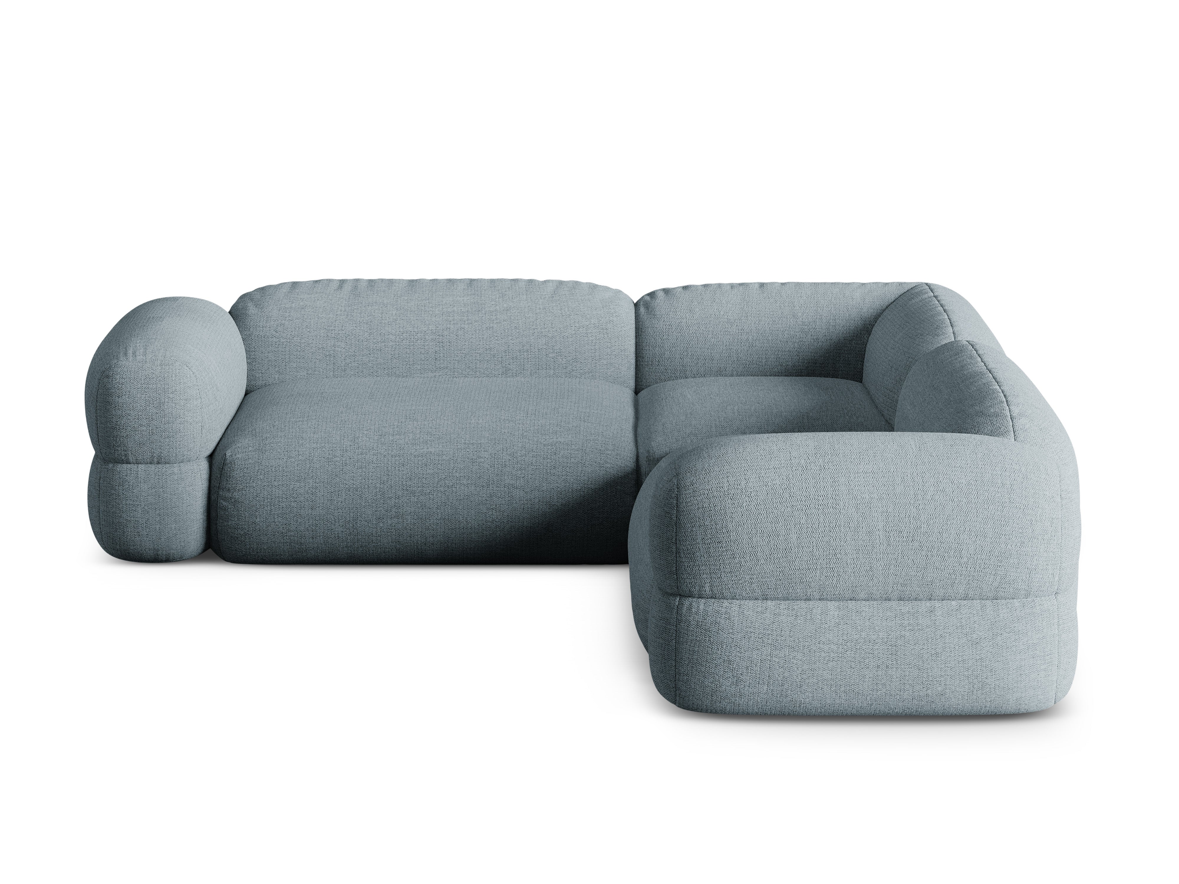 Symmetrische hoekbank ROGER lichtblauwe chenille