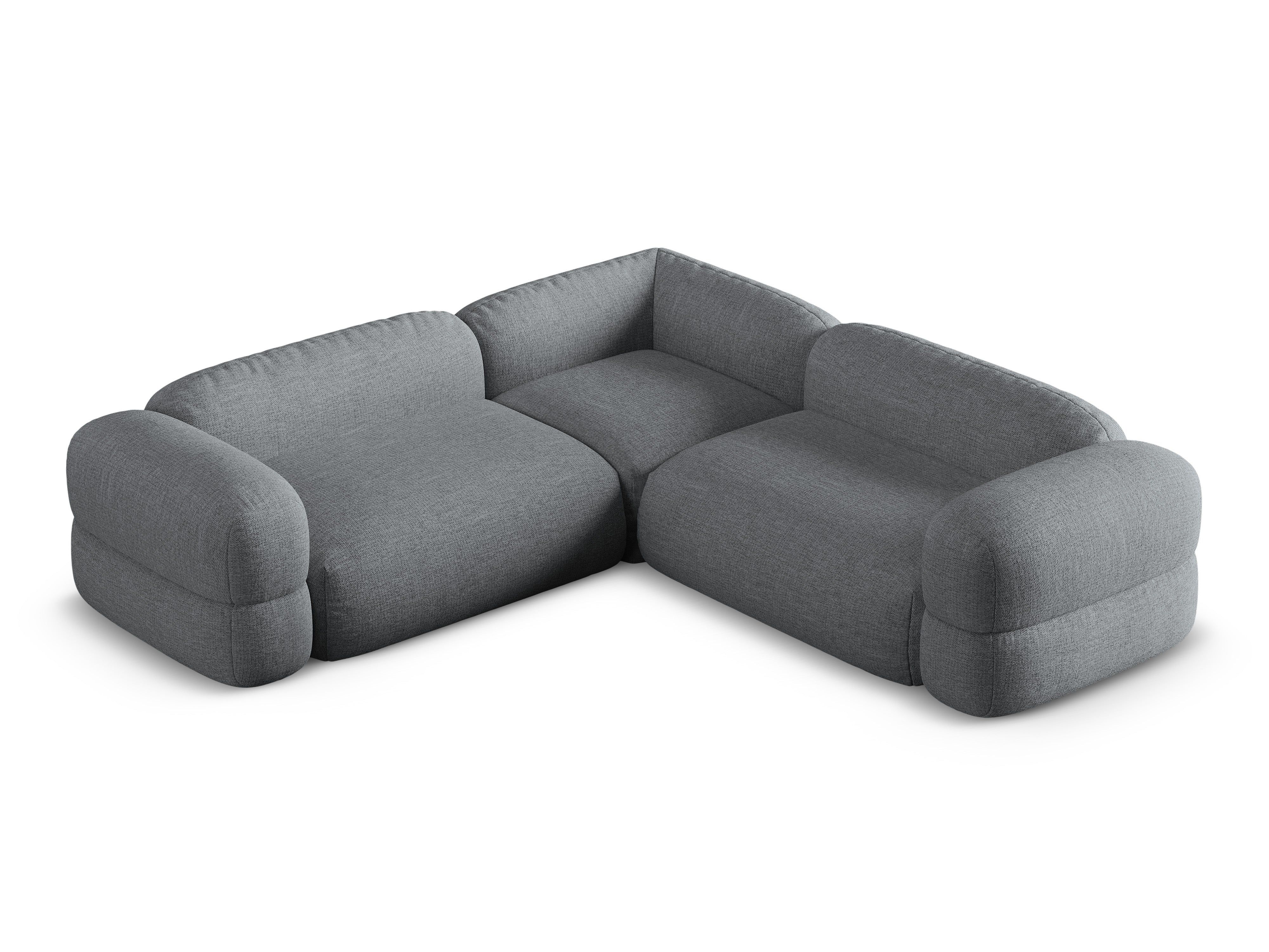 Symmetrische hoekbank ROGER grijs chenille
