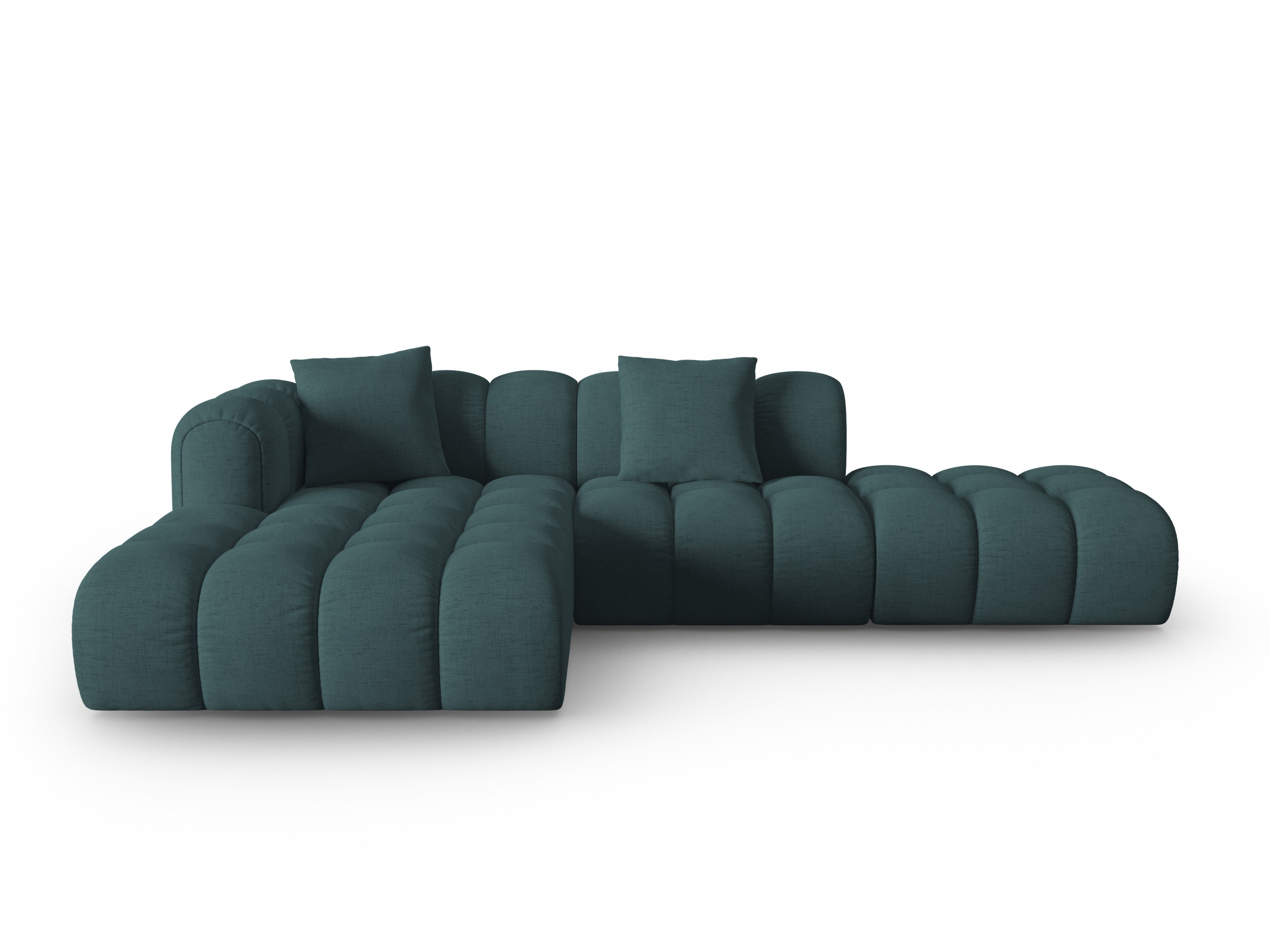 Open left-sided corner sofa ASTRO turquoise chenille