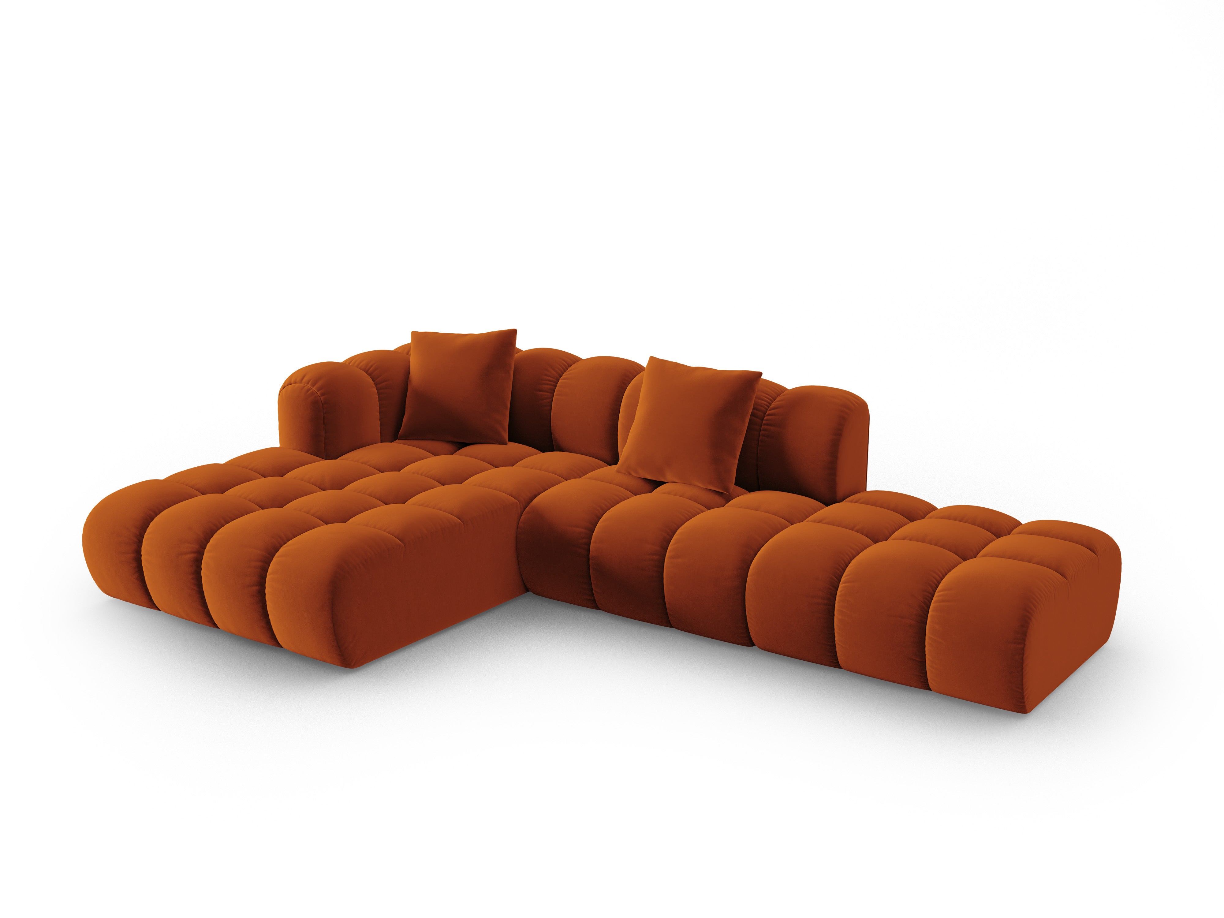 Velvet Corner Sofa Open Left ASTRO Rust