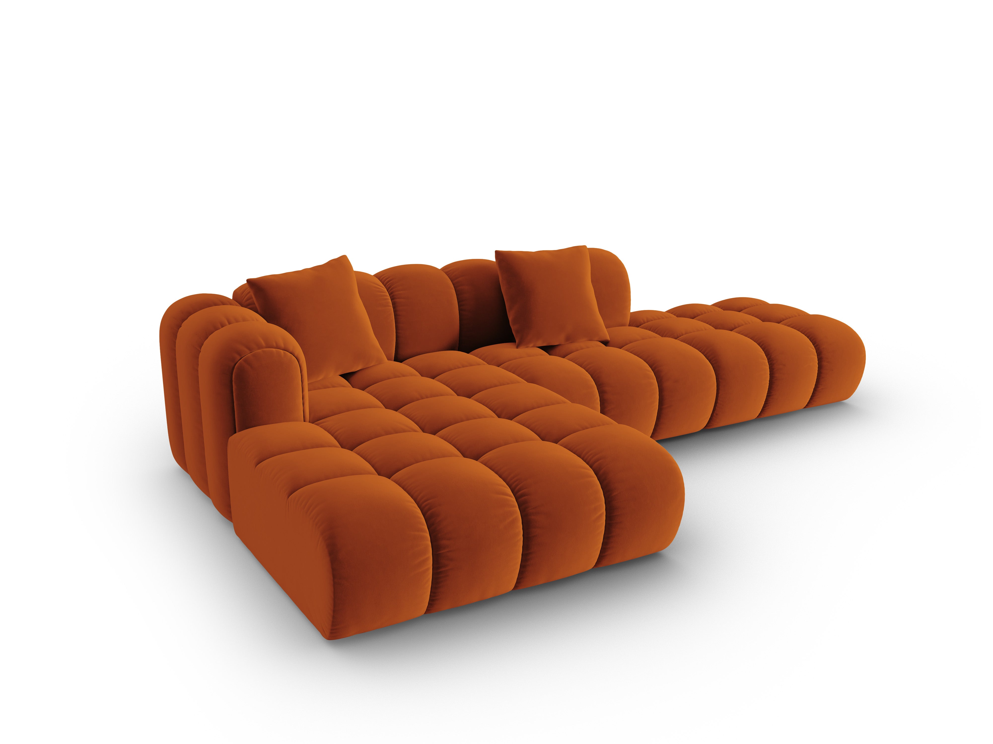 Velvet Corner Sofa Open Left ASTRO Rust
