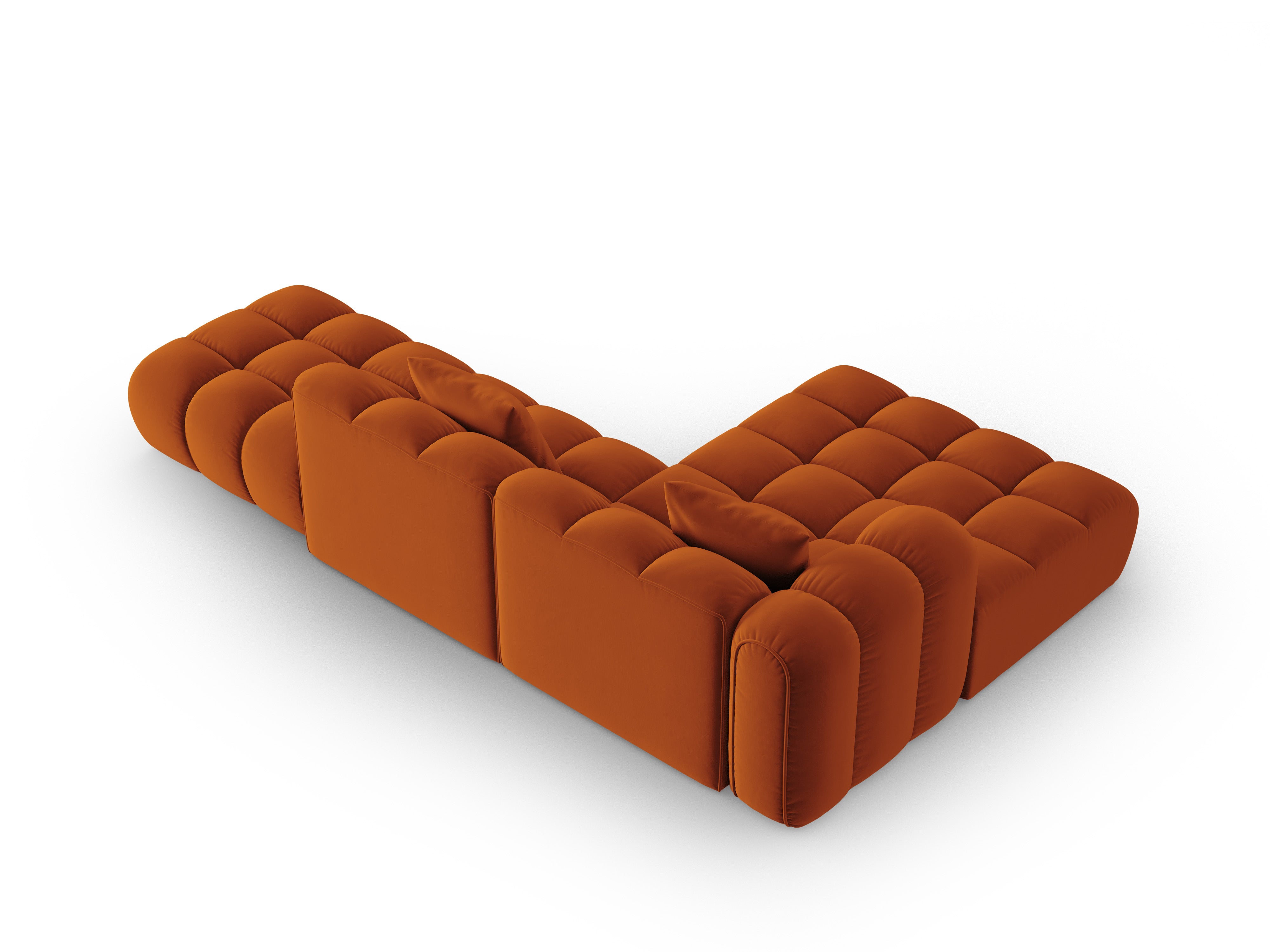 Velvet Corner Sofa Open Left ASTRO Rust