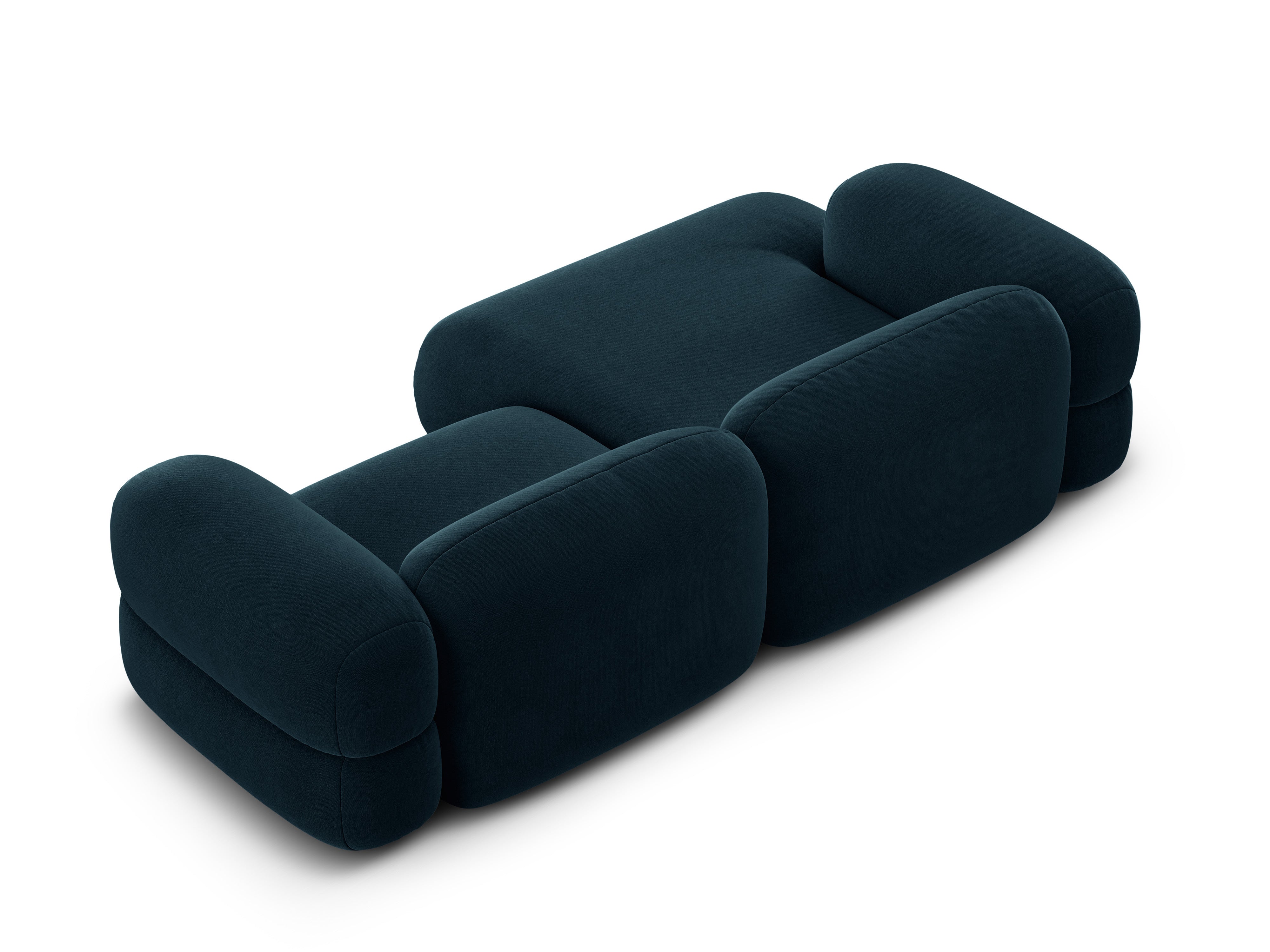 Samt-Ecksofa links ROGER petrolblau