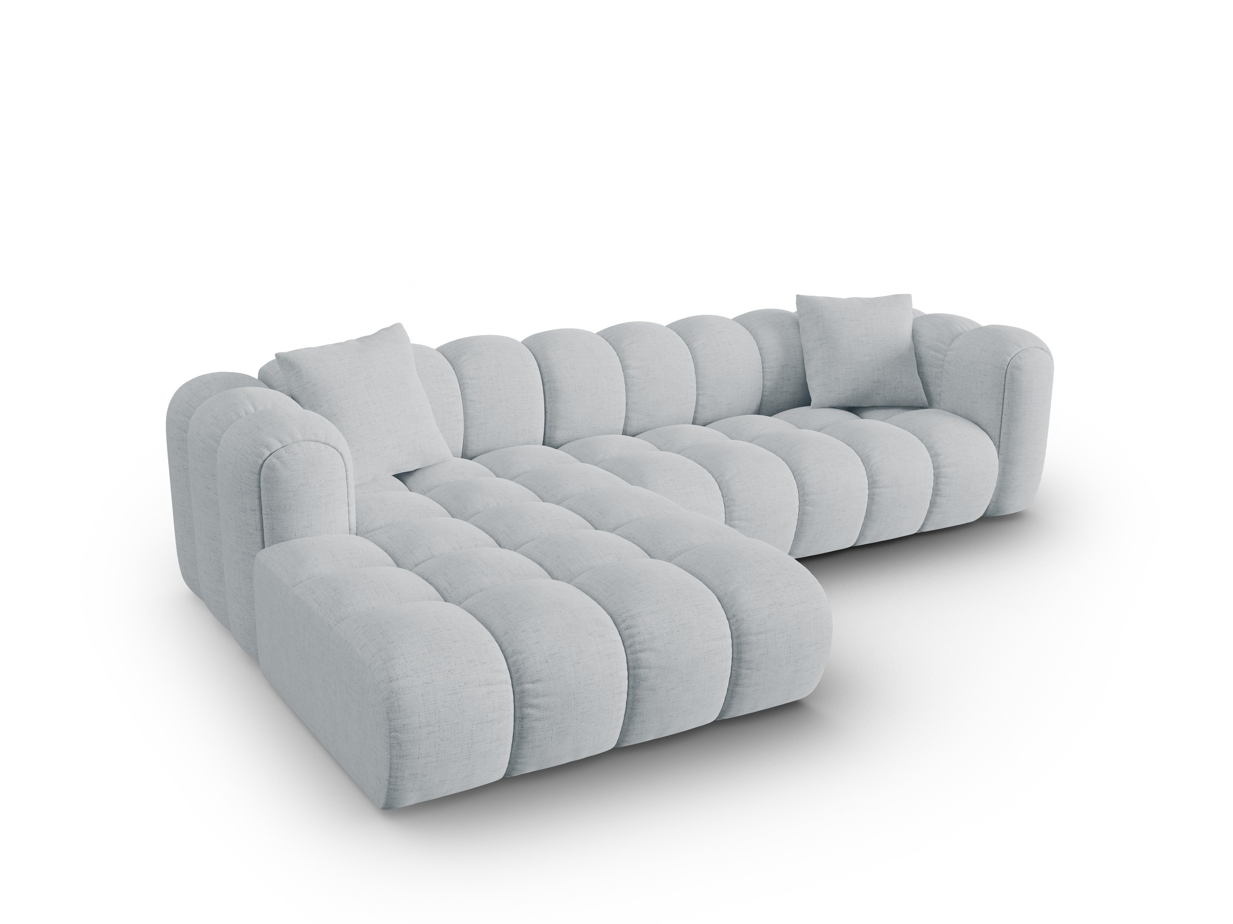Hoekbank voor 4 personen, links, ASTRO, lichtgrijs chenille
