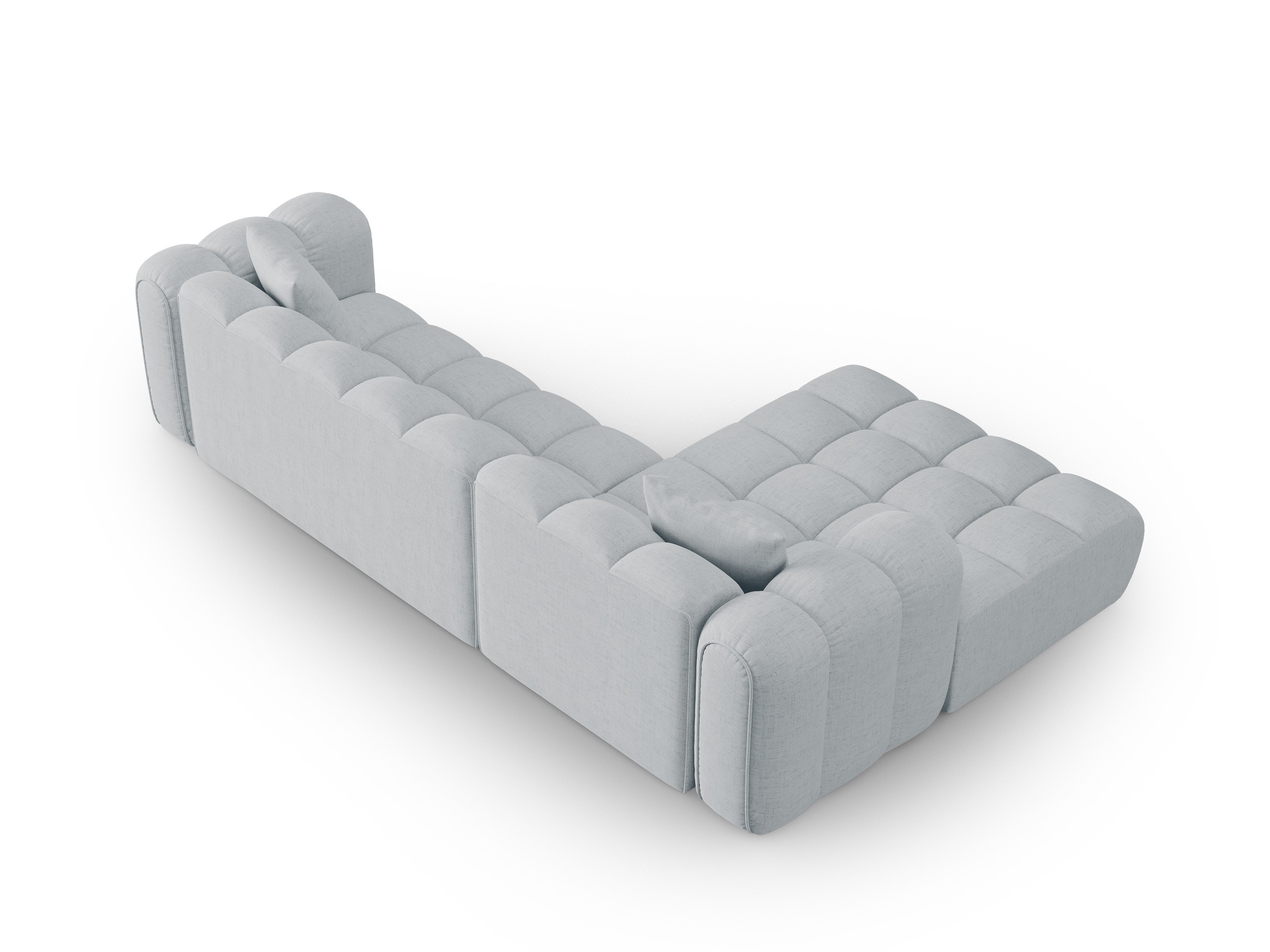 Hoekbank voor 4 personen, links, ASTRO, lichtgrijs chenille