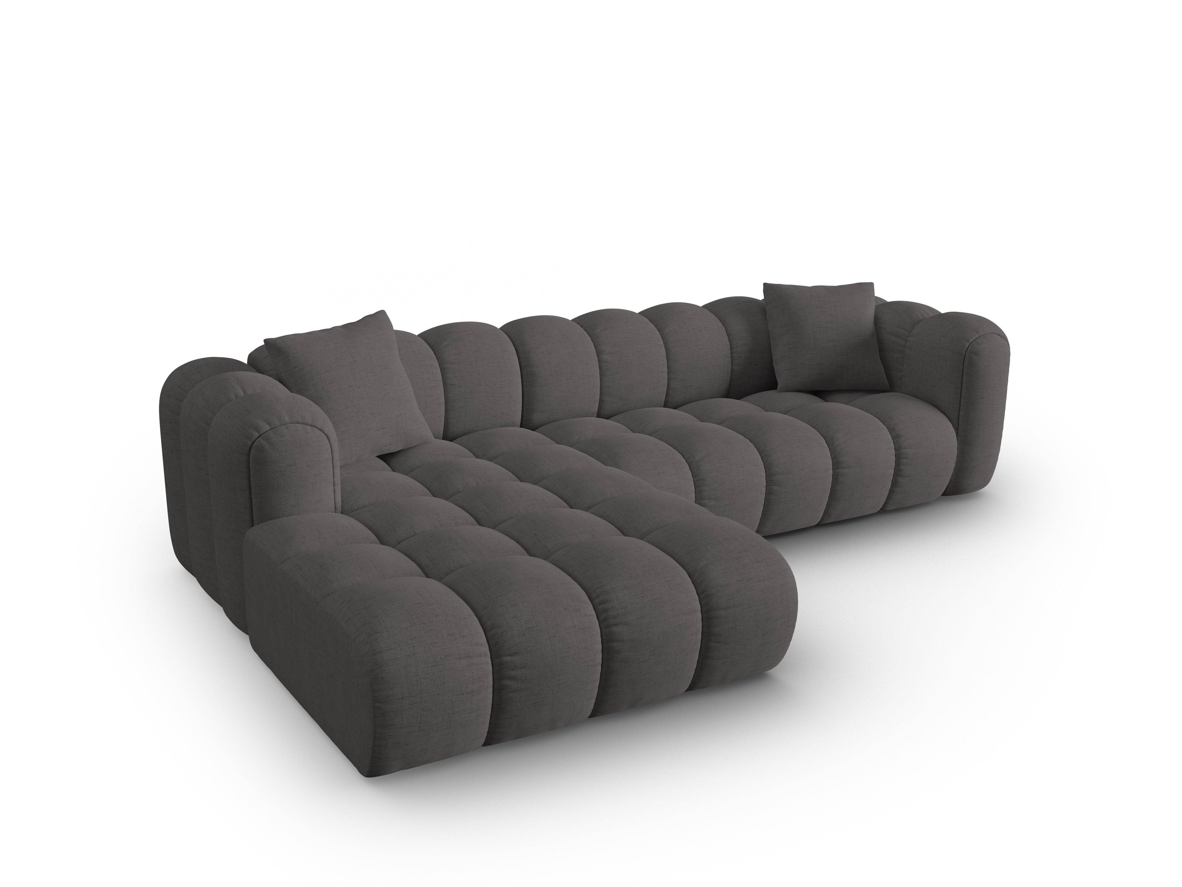 4-sitziger linksseitiger Ecksofa ASTRO graues Chenille