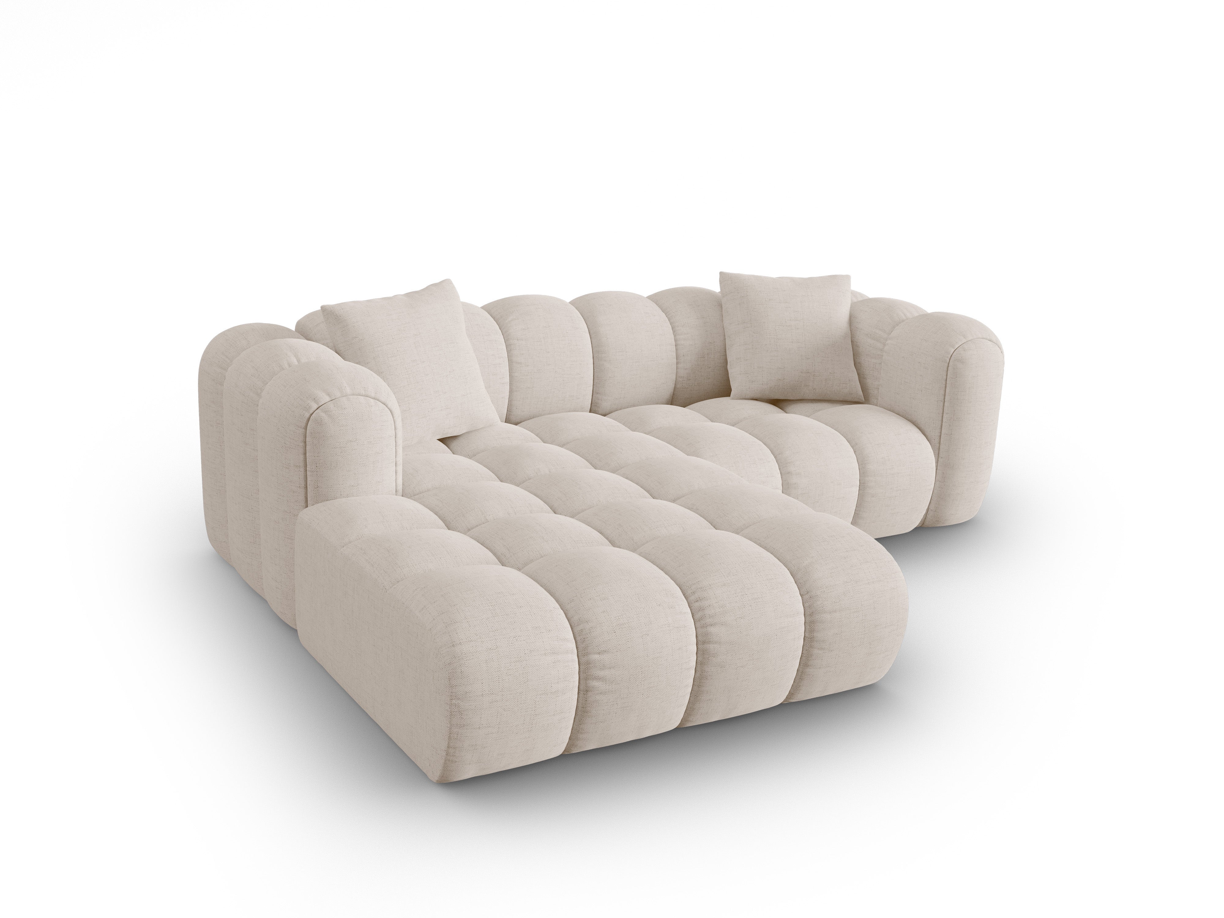 Driepersoons linkszijdige hoekbank ASTRO beige chenille