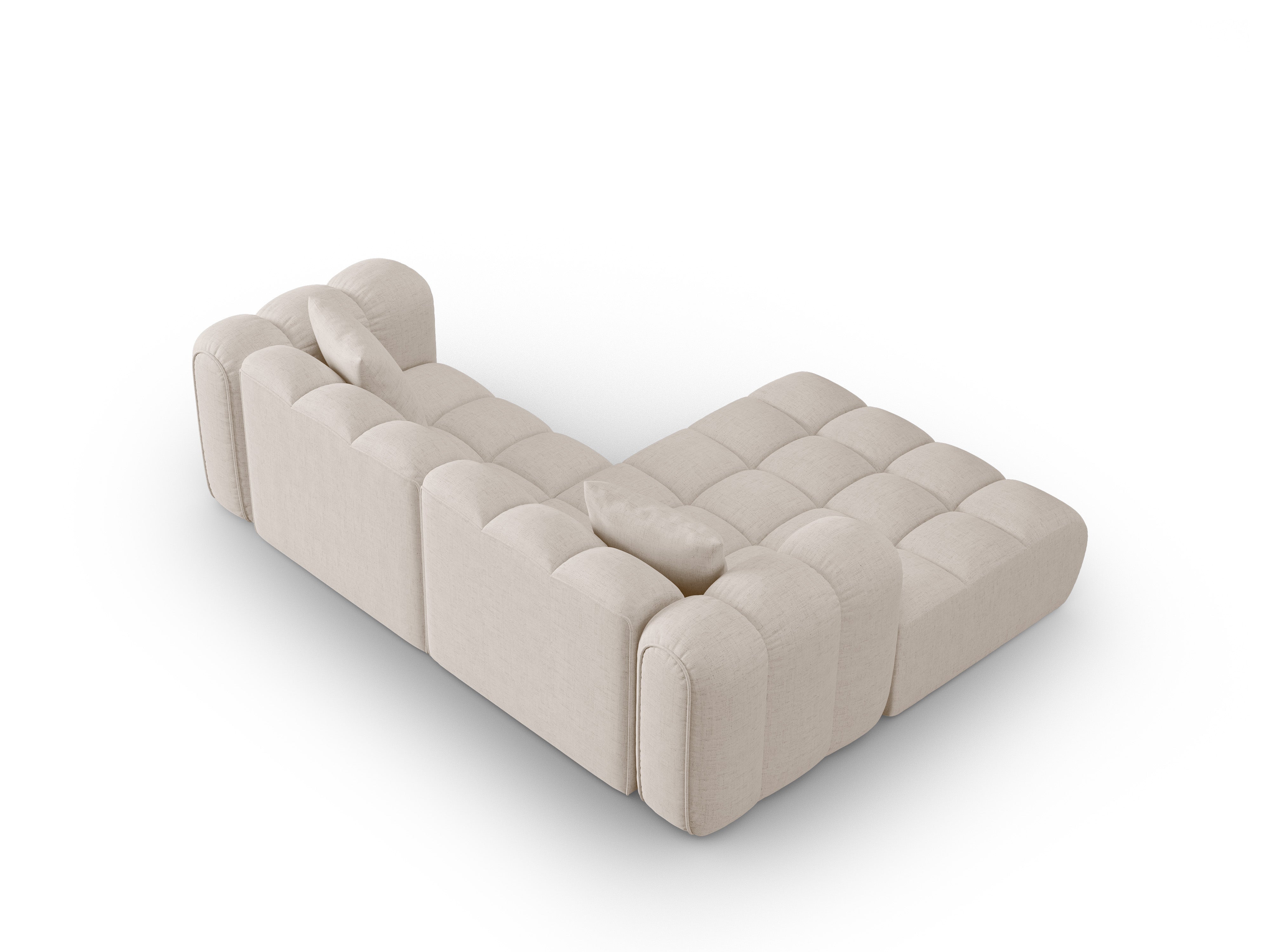 Driepersoons linkszijdige hoekbank ASTRO beige chenille