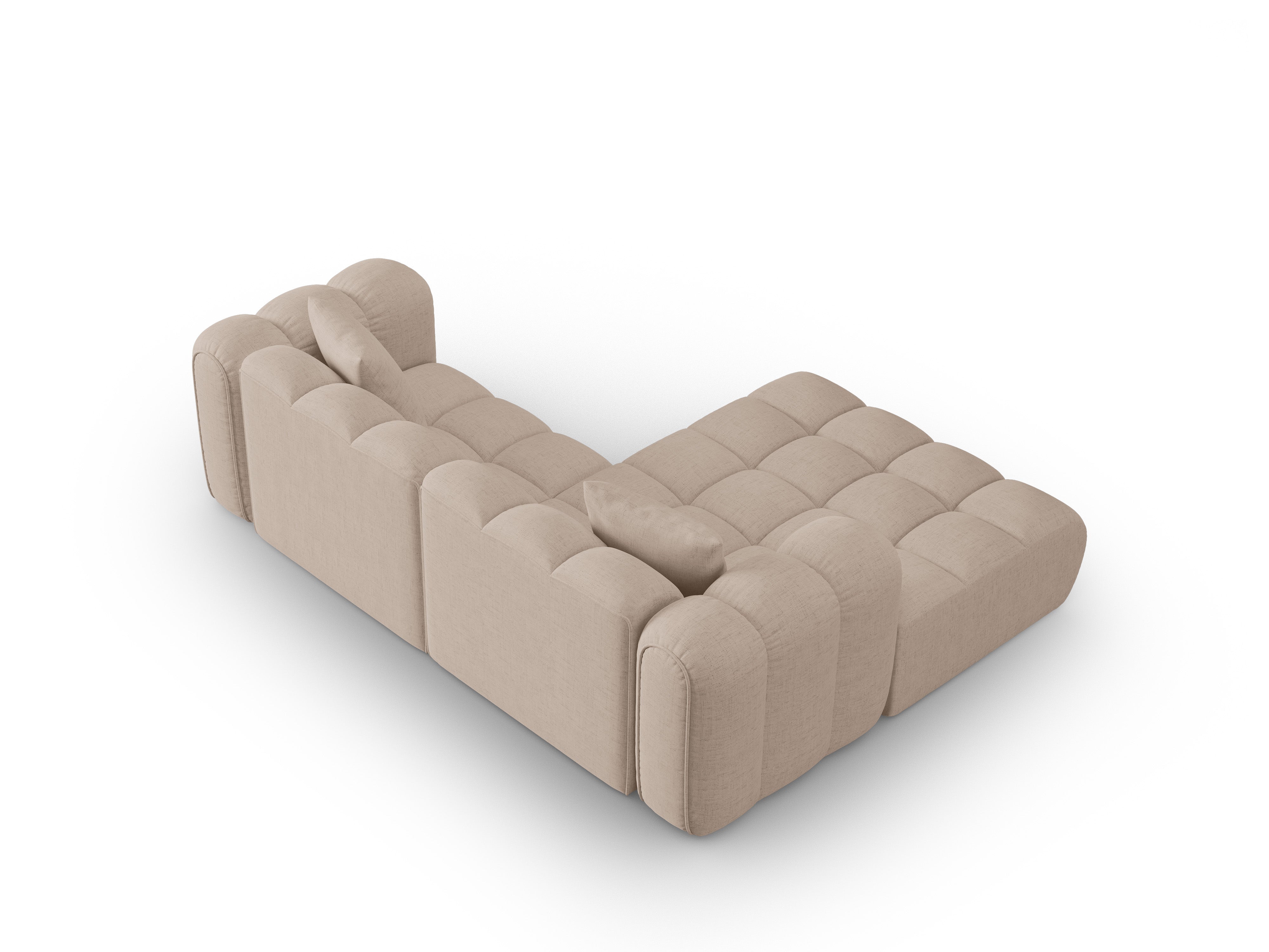 Driepersoons linkerhoekbank ASTRO cappuccino chenille